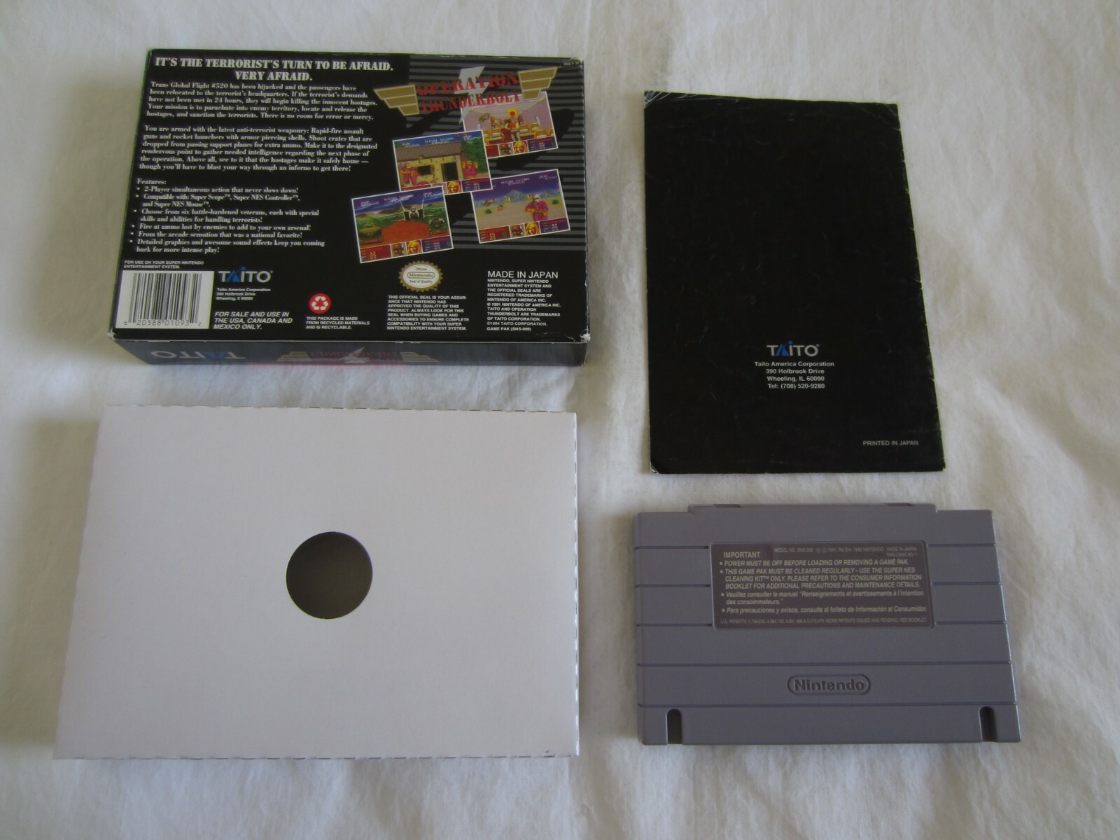 Operation Thunderbolt (SNES) Super Nintendo CIB Complete Box 1994 Taito RARE