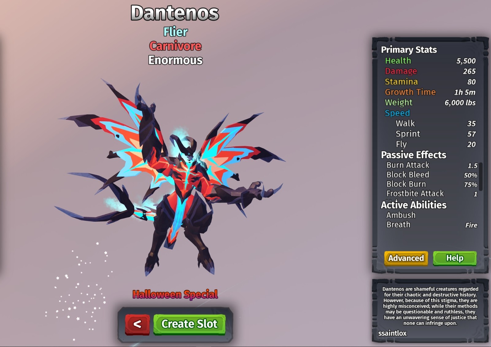 Dantenos Species | Creatures of Sonaria | Roblox