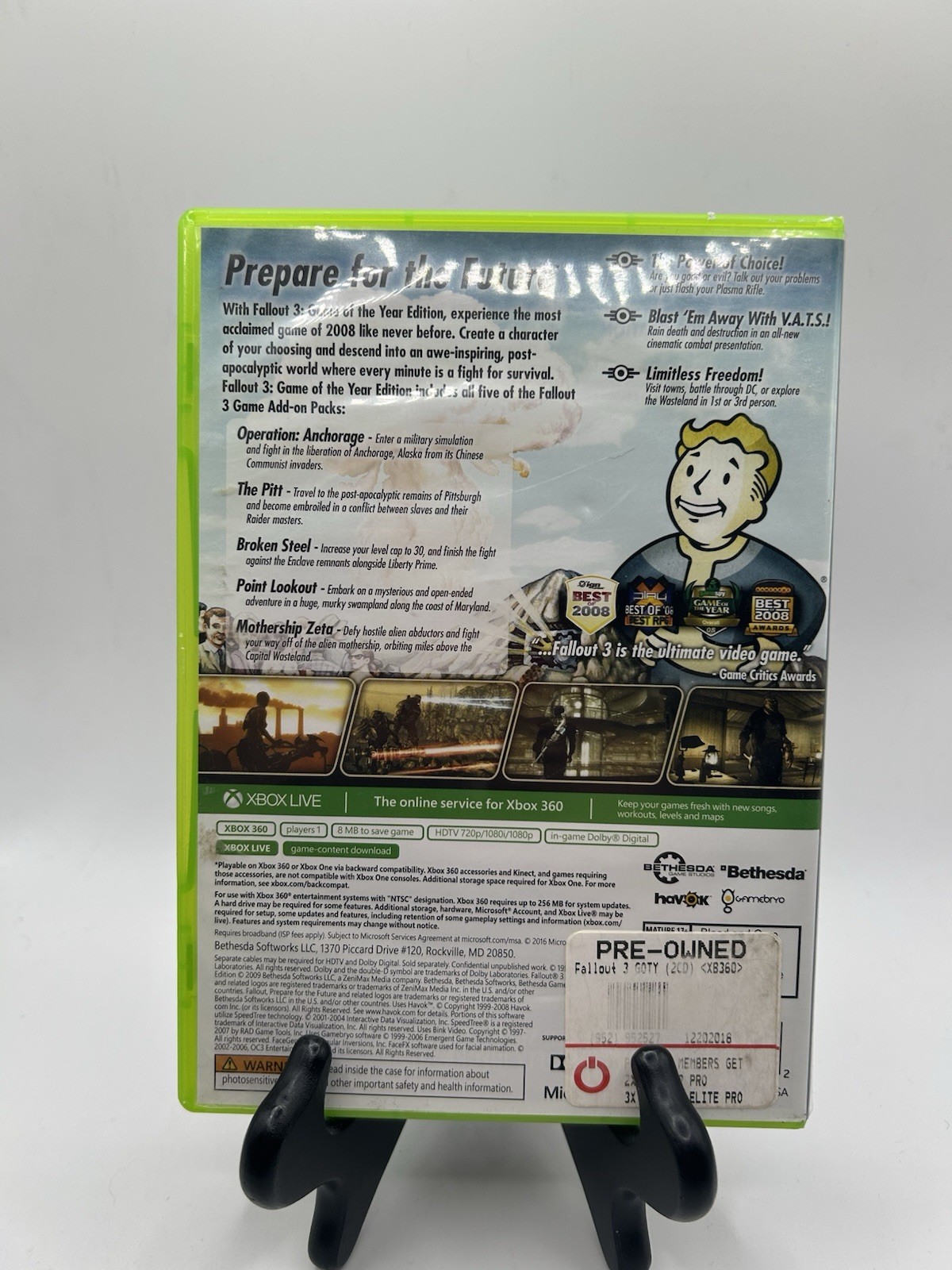 Fallout 3 – Game of the Year Edition (Microsoft Xbox One, 360, 2009)
