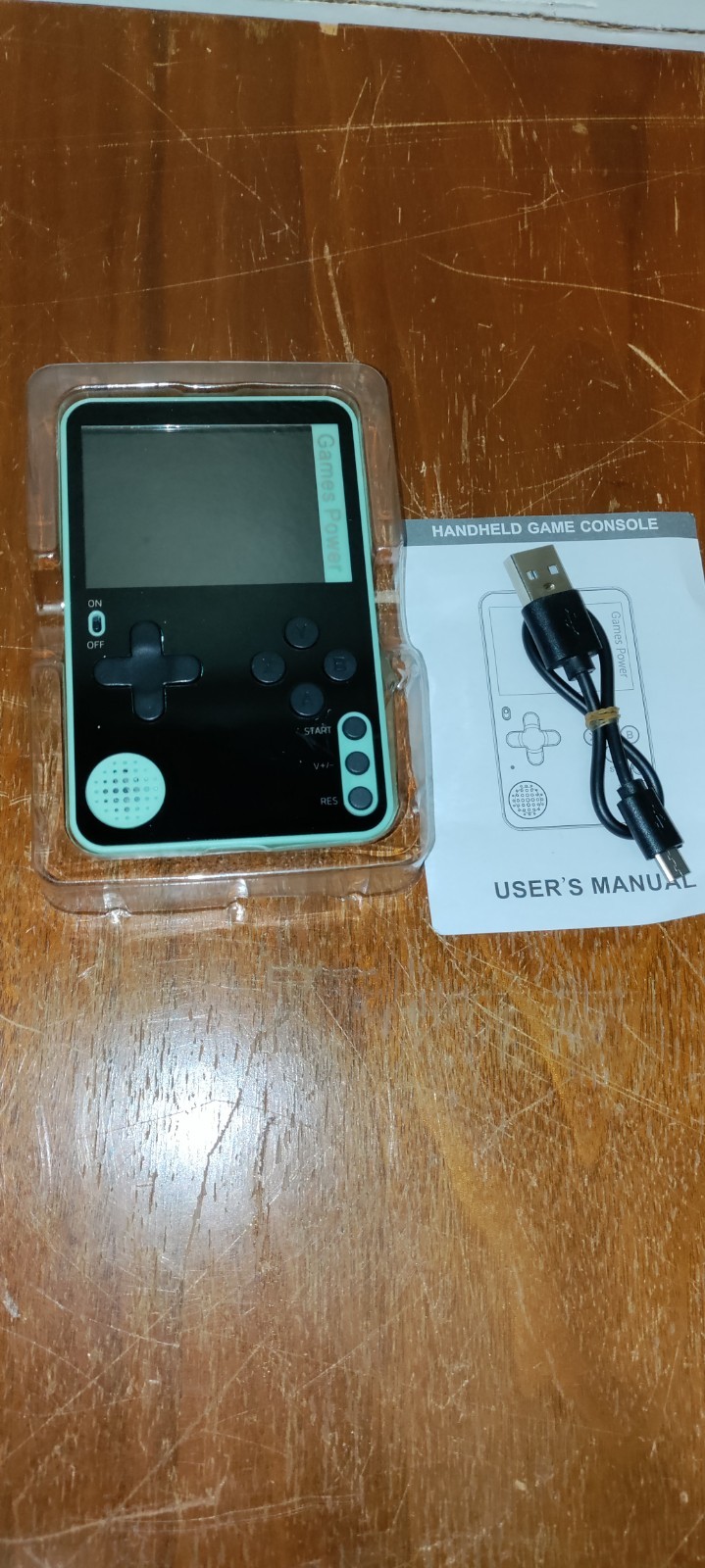 Mini Game Player Handheld System 500 Games LCD Screen USB Black/Green