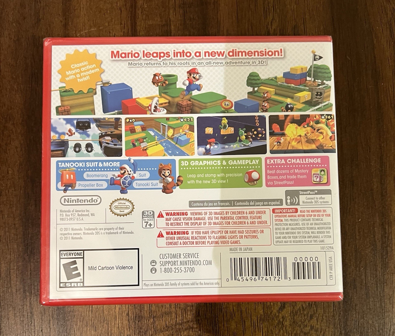 SUPER MARIO 3D LAND Nintendo 3ds Red Case NEW SEALED