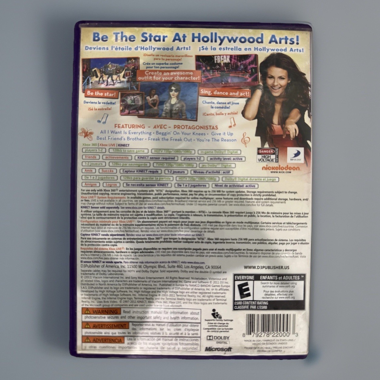 Victorious Time to Shine Xbox 360 Kinect D3 Publisher Complete Tested Working
