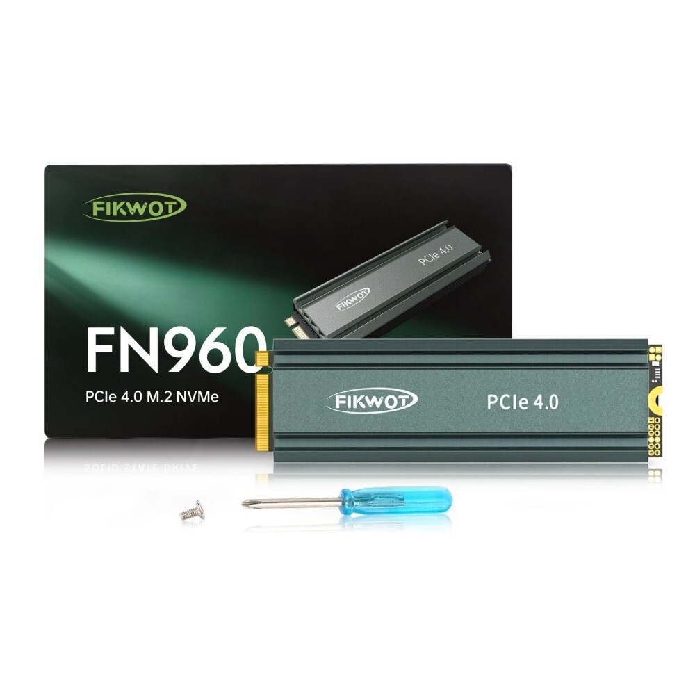 Fikwot 512GBSSD PS5 PCIe 4.0 TLC NVMe M.2 Internal Solid State Drive w/ Heatsink