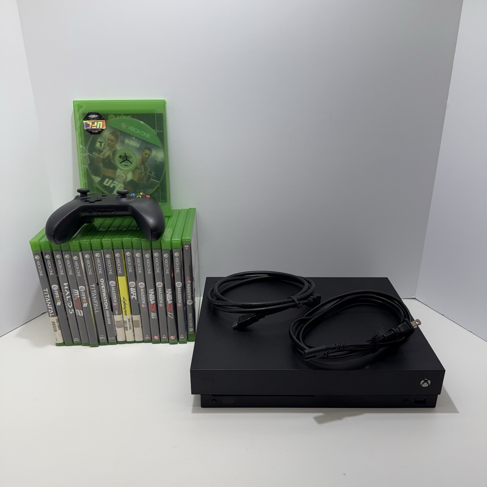Microsoft Xbox One X 1TB Console Bundle Cords,1 Wireless Controller, +17 Games