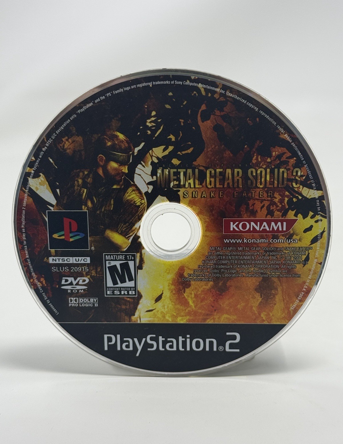 Metal Gear Solid 3 Snake Eater PS2 PlayStation 2 Mint Disc Only Authentic Tested