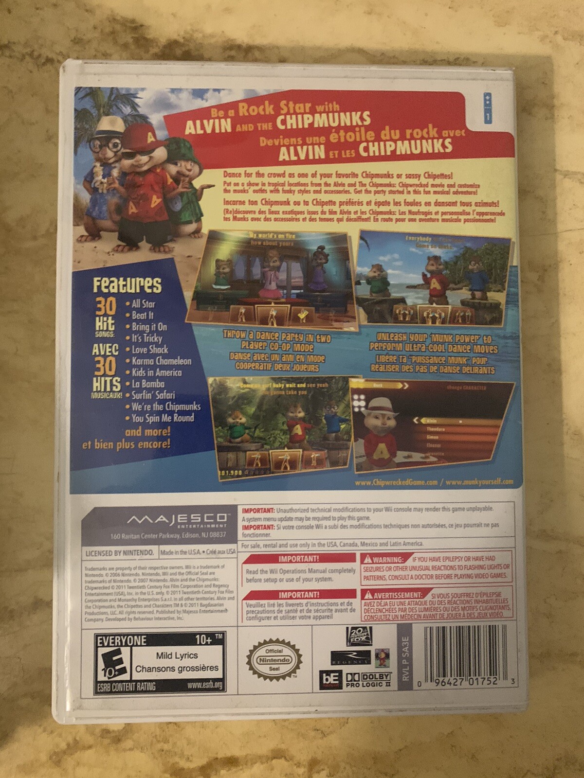 Alvin and the Chipmunks: Chipwrecked (Nintendo Wii, 2011) Complete