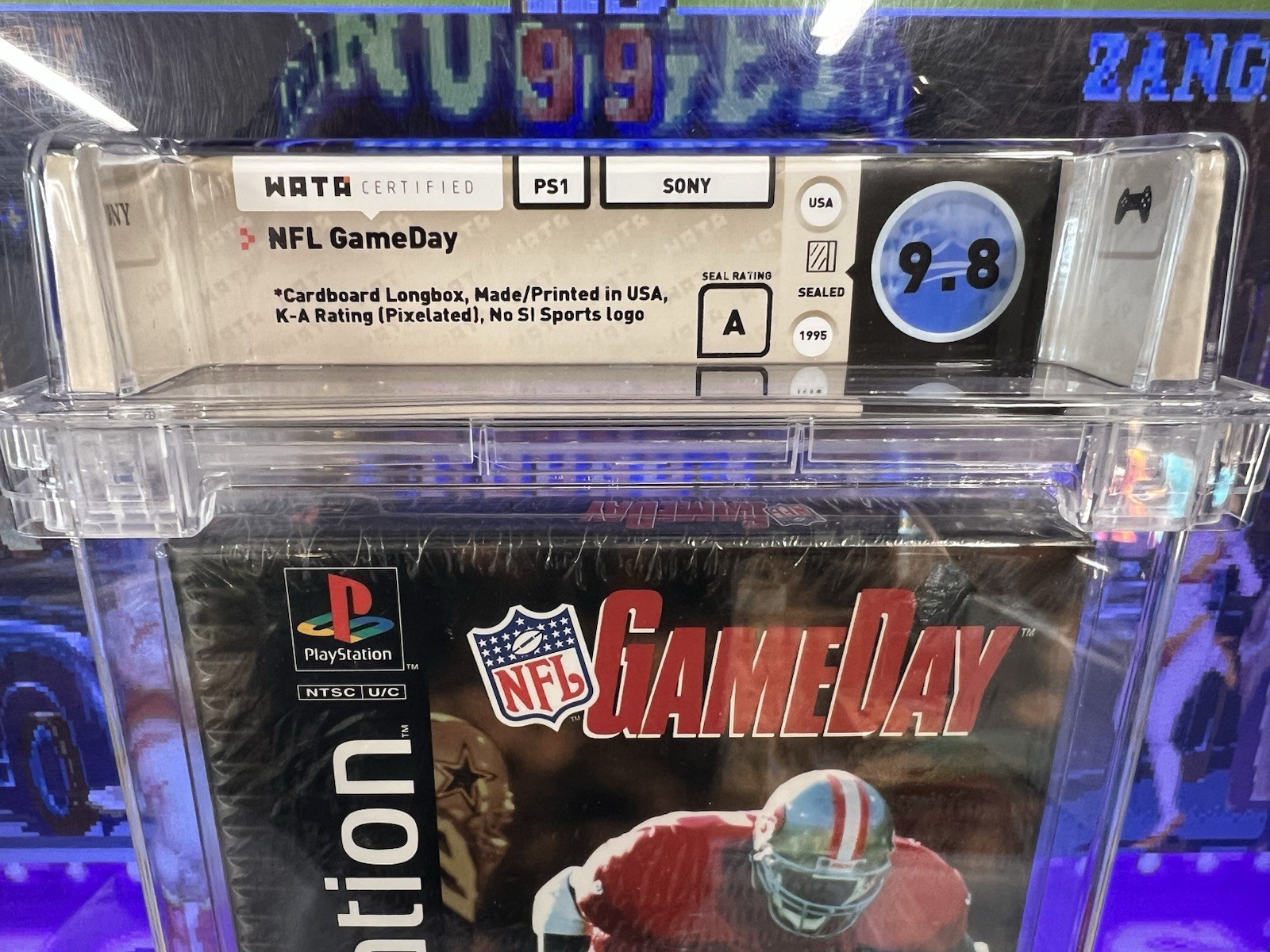 1995 PS1 NFL GameDay Cardboard Longbox WATA 9.8 A Sealed NEW Sony Playstation