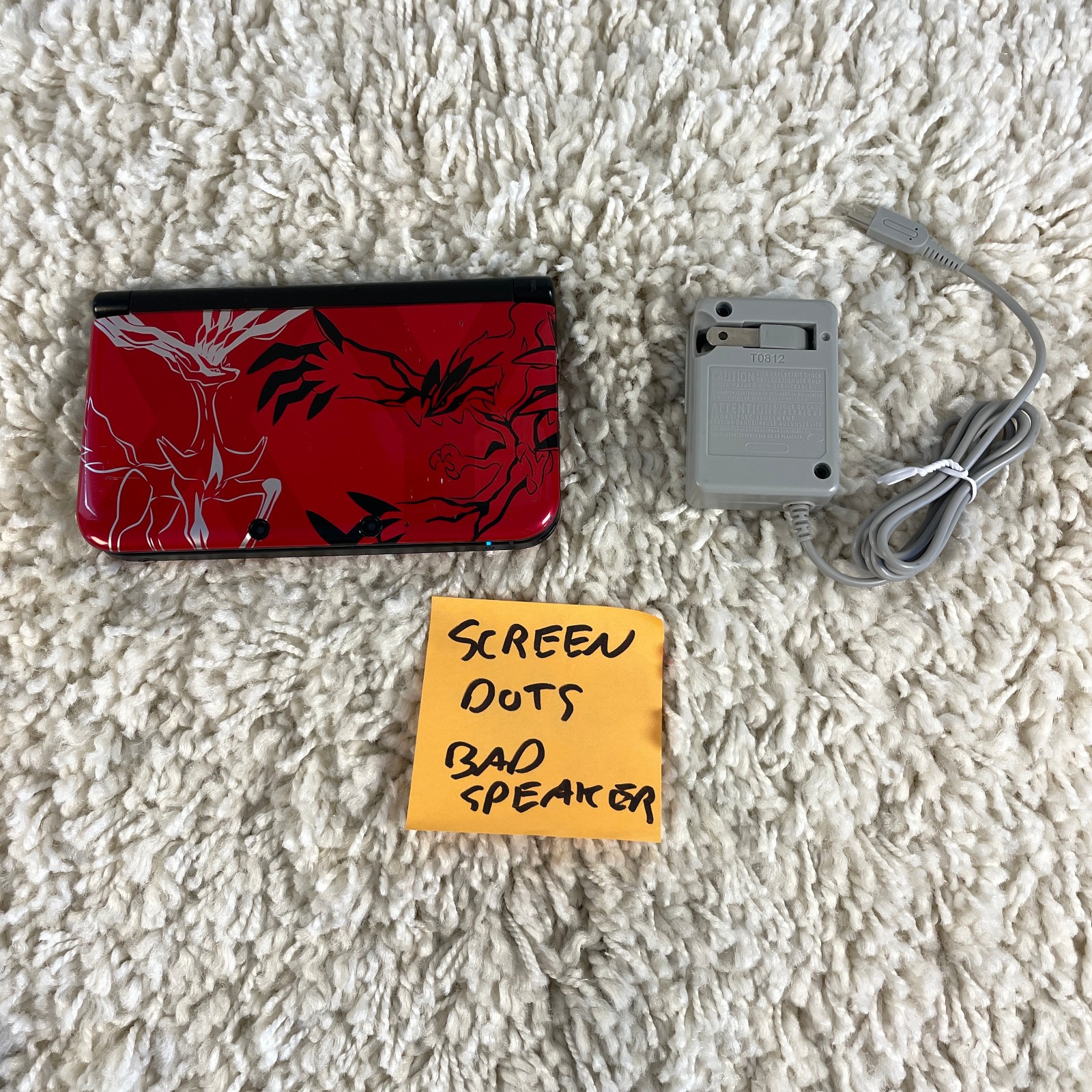 Nintendo 3DS XL Pokémon X and Y Red Version Handheld Console SPR-001 Tested