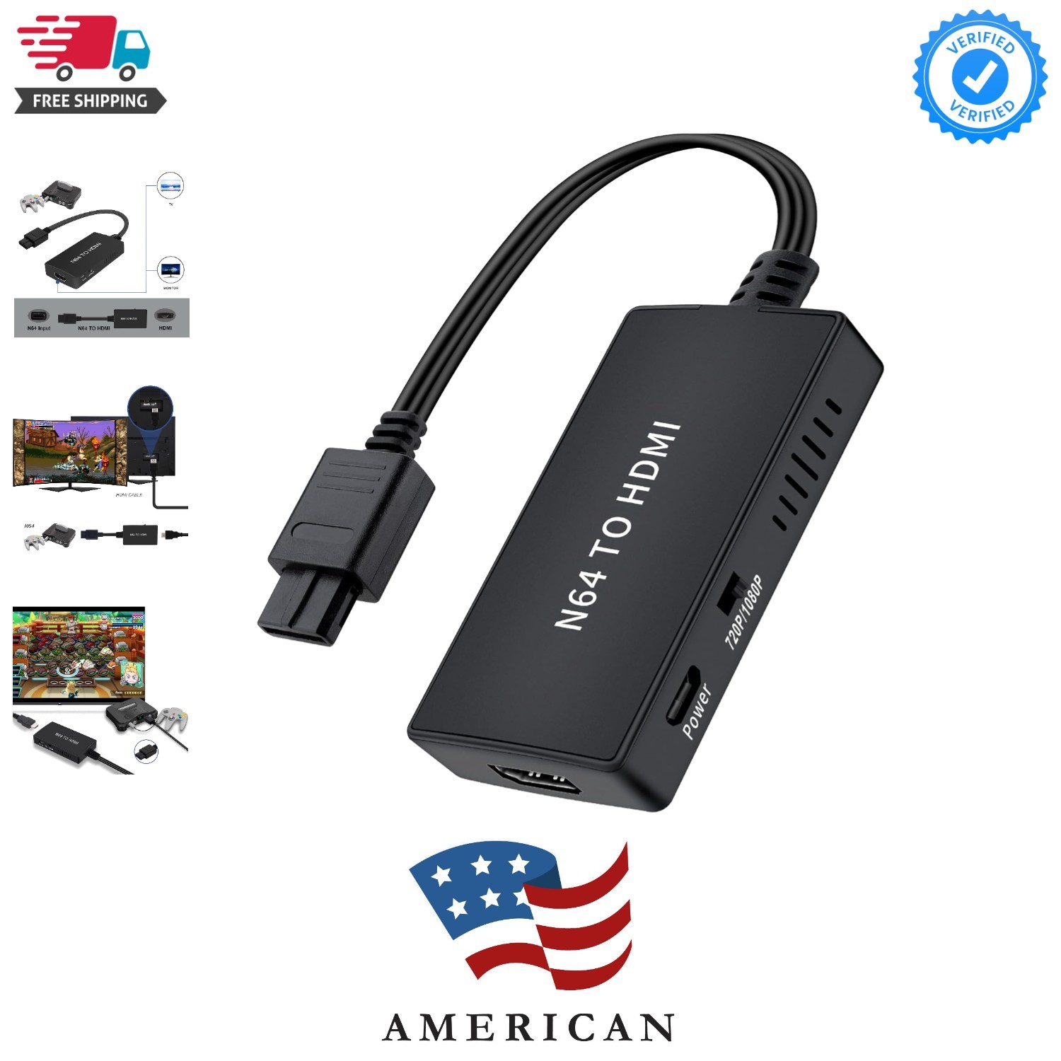 N64 to HDMI Converter Adapter, Converter for N64 /Gamecube/Super NES Game Vid…
