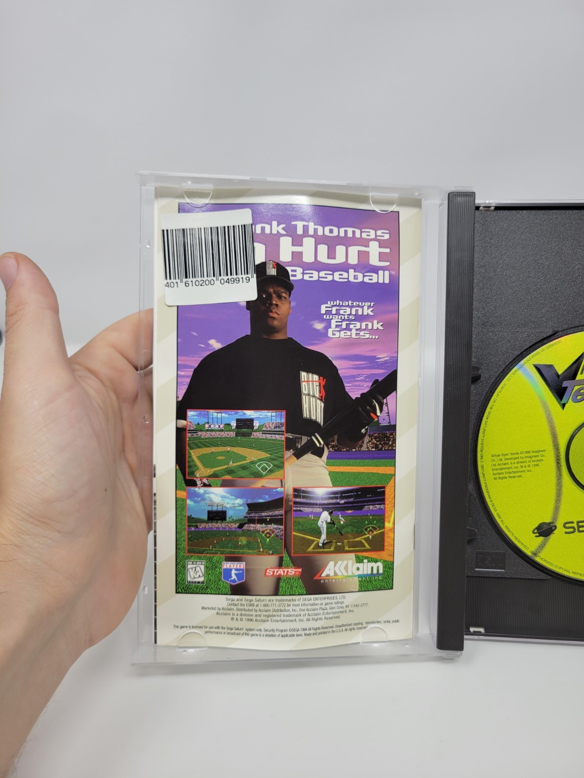 Virtual Open Tennis Video Game For Sega Saturn Complete CIB Tested Free US Ship