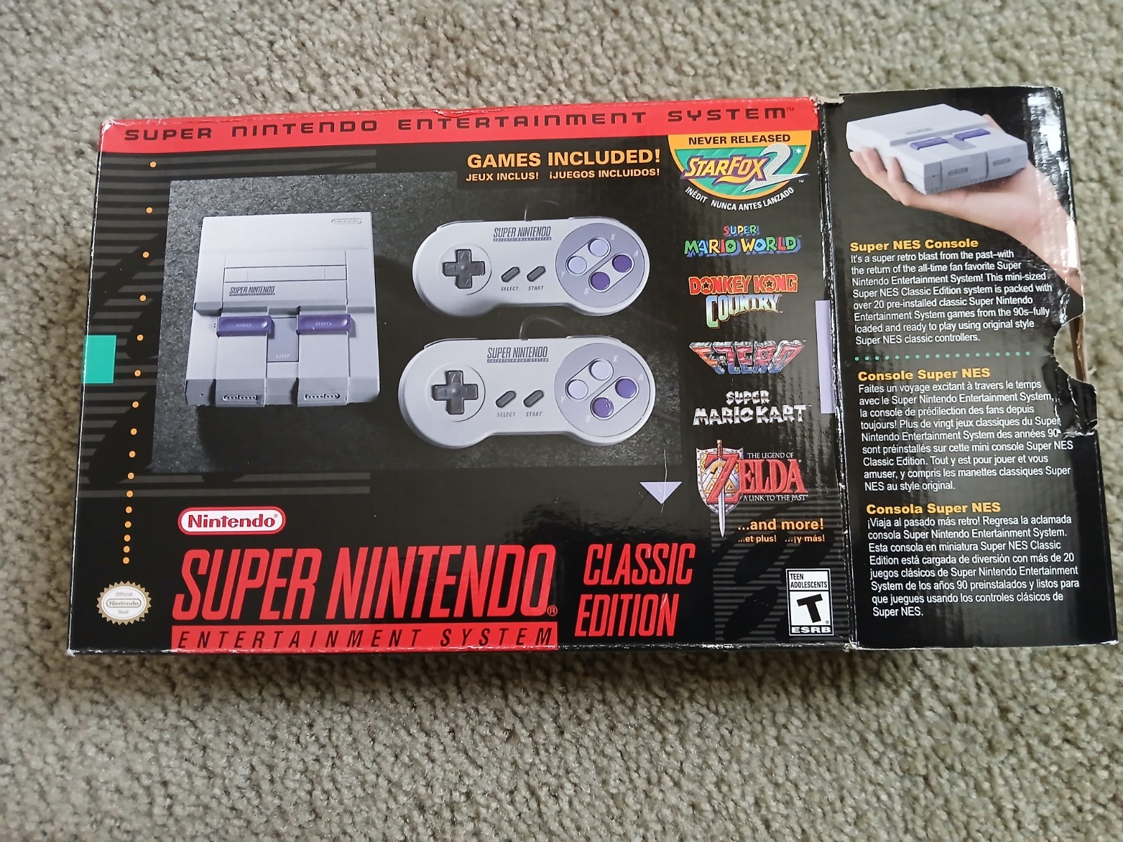 Authentic SNES Super Nintendo Classic Mini Clv-201 w/full Snes library