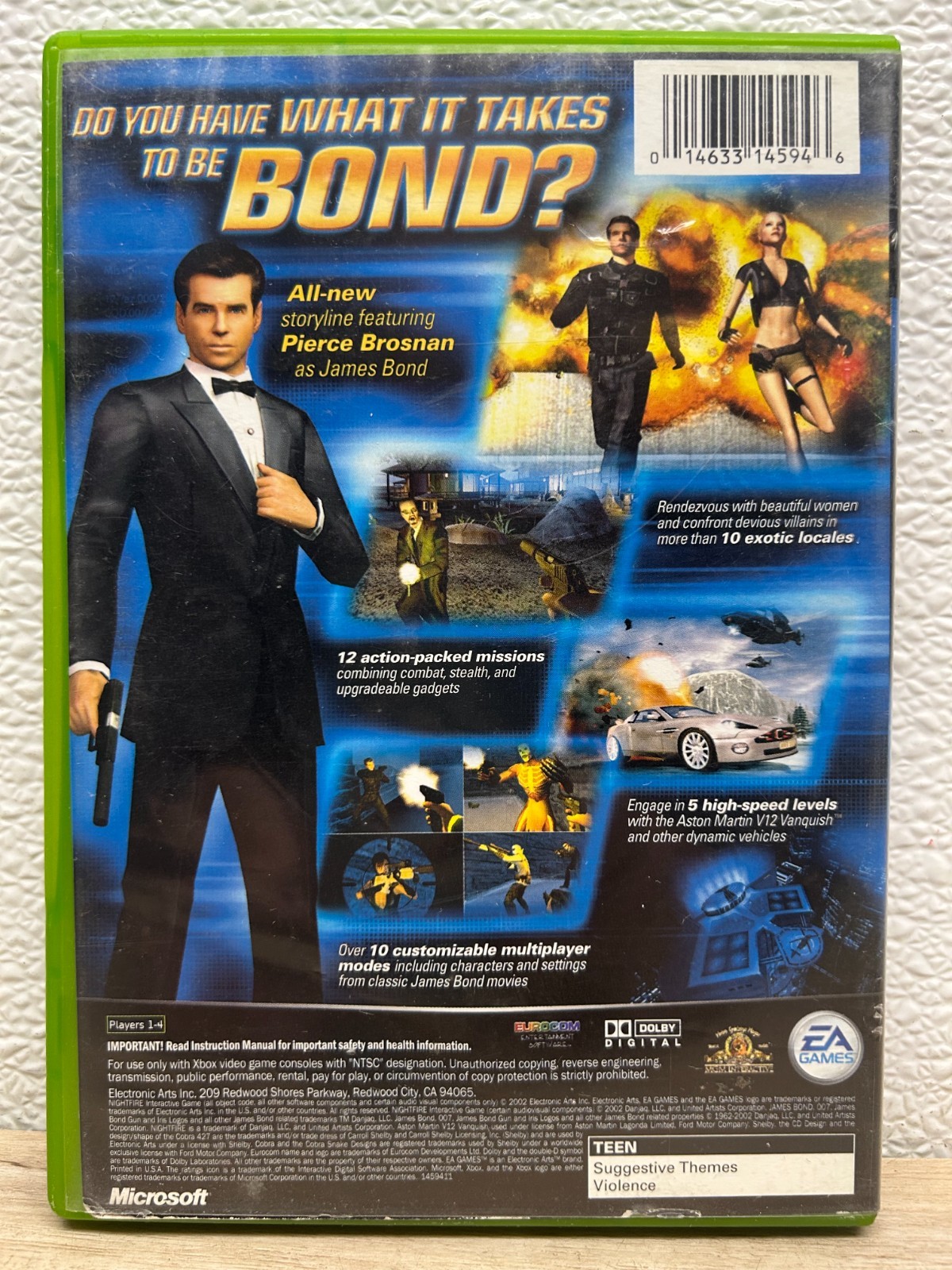 Vtg EA Games 2002 James Bond 007 Nightfire Video Game For Microsoft Xbox NTSC