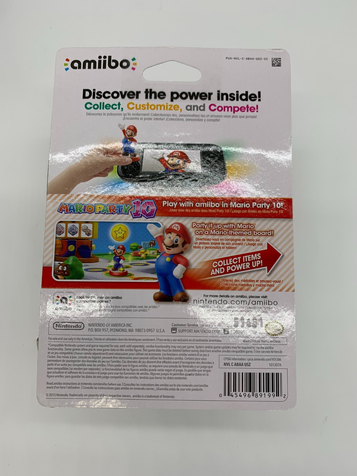 Mario Party 10 + Mario amiibo with Large Box (Wii U, 2015)