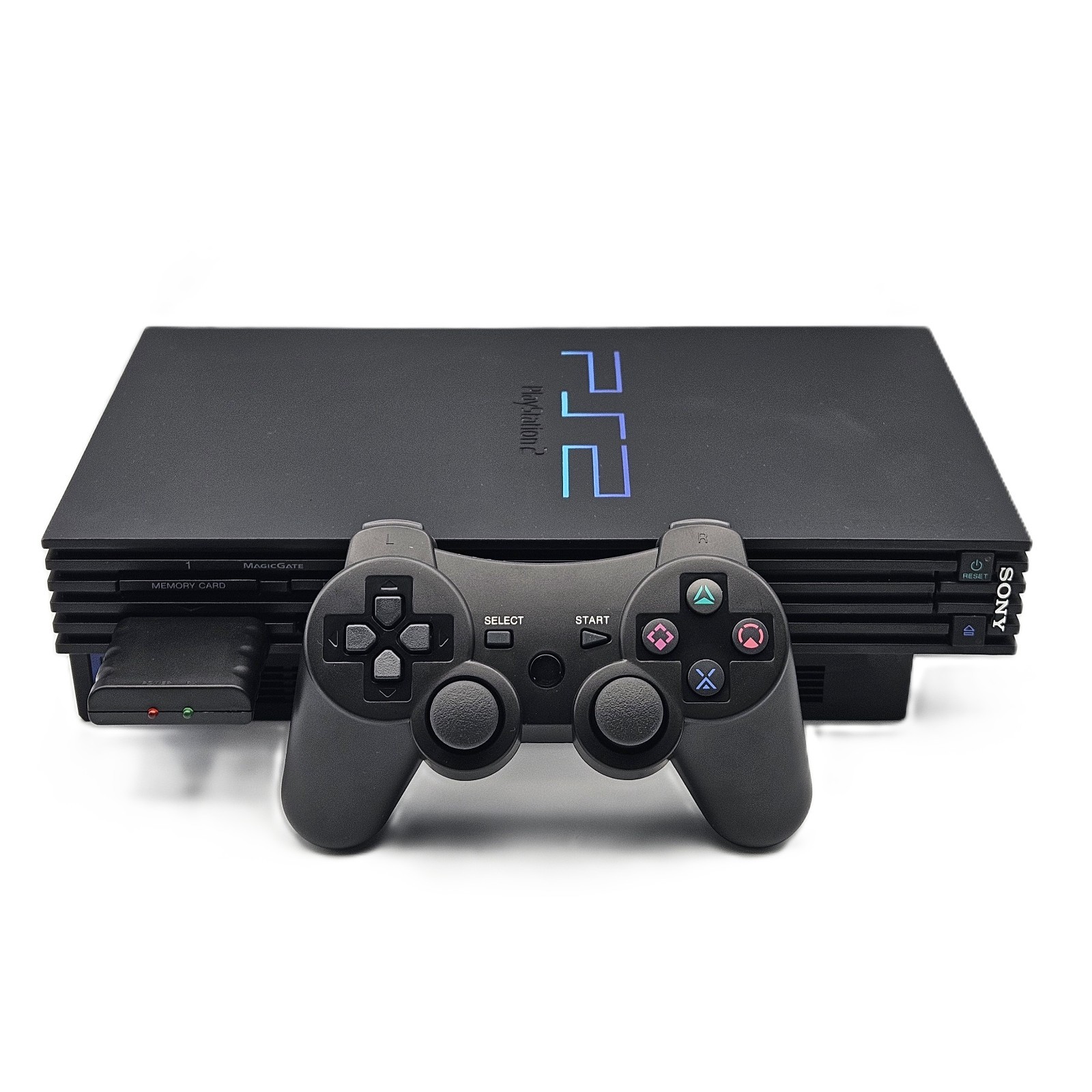 Sony PlayStation 2 PS2 (Fat) Game Console + Wireless Controller + Memory Card