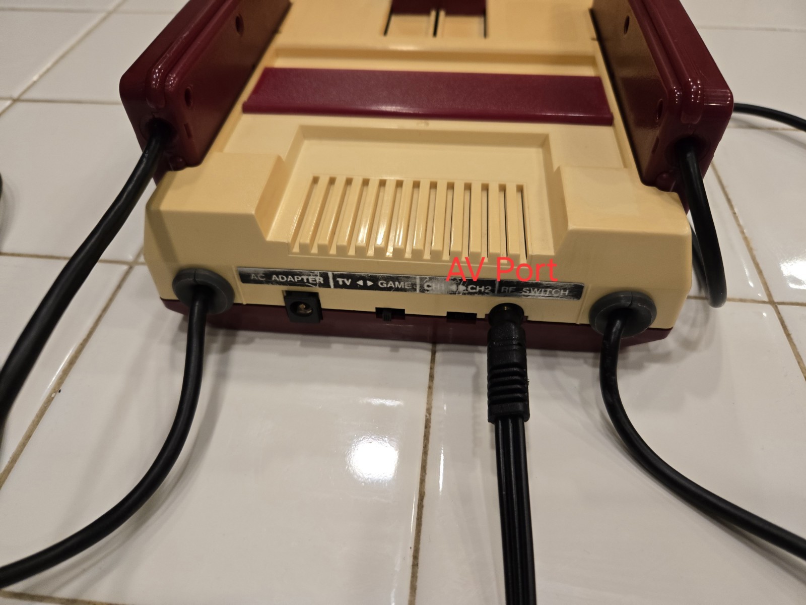 👍 Japan Famicom [VCI] AV Composite Mod Console System 2 Controllers AV Cable