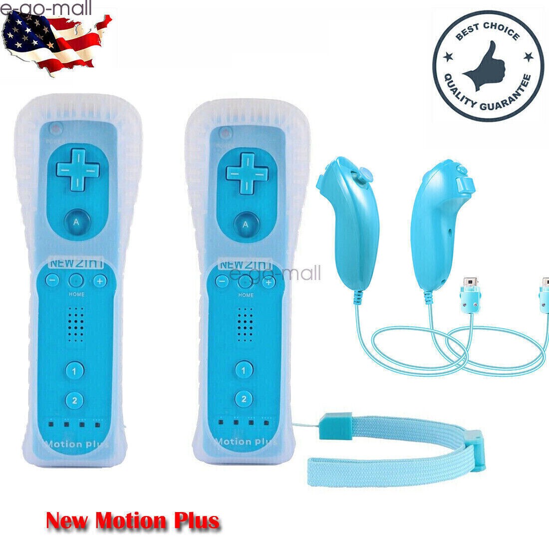 Wii Remote Motion Plus Wireless Controller Nunchuck for Nintendo Wii & Wii U