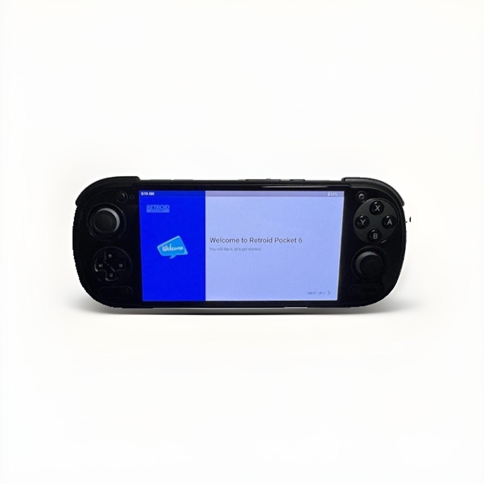 Retroid Pocket 6, 12GB/128GB, Black, Stick Top, In Hand, Includes Black TPU Case