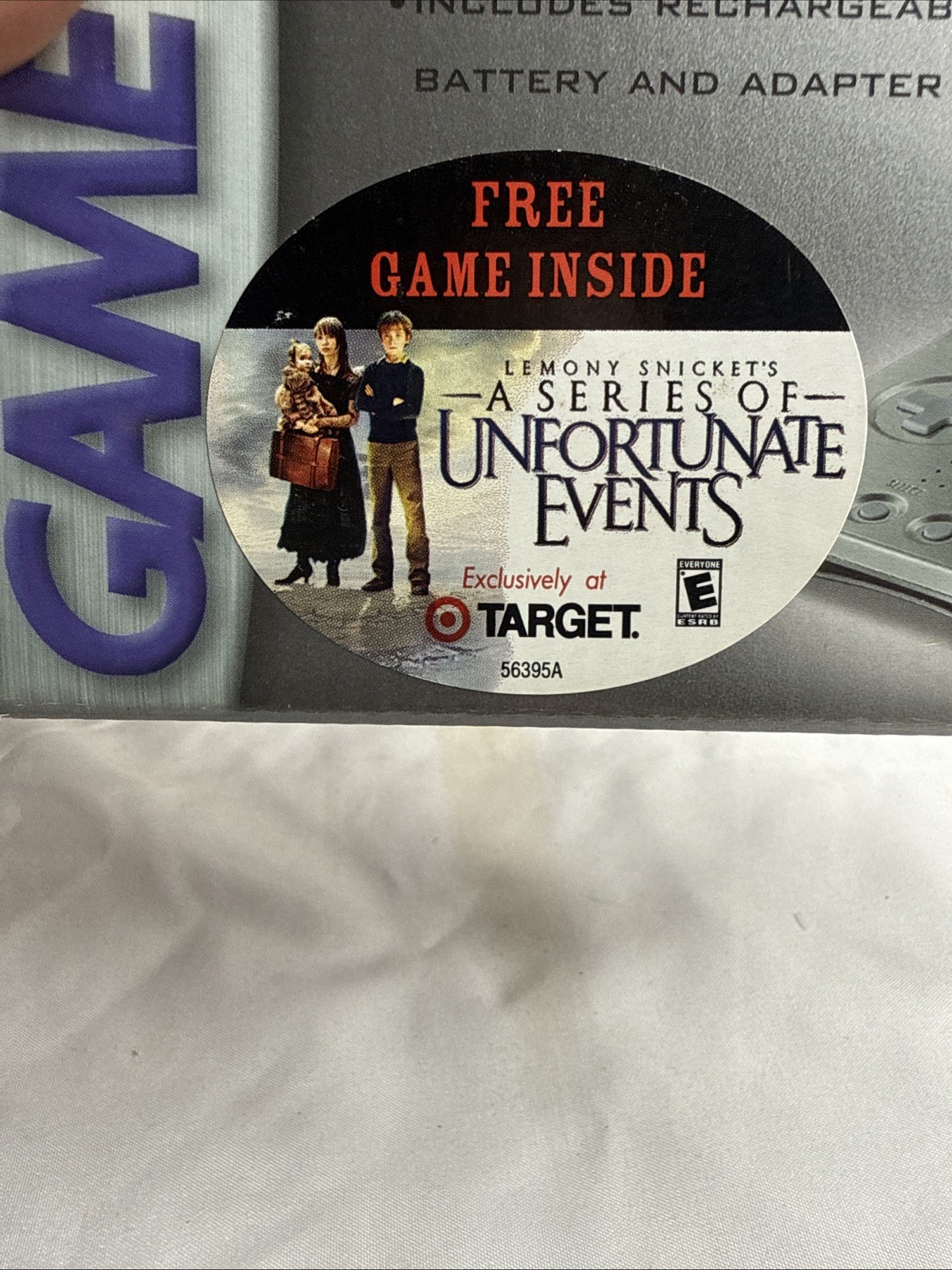 Platinum Silver Nintendo Game Boy Advance SP Box ONLY Rare “Unfortunate Events”