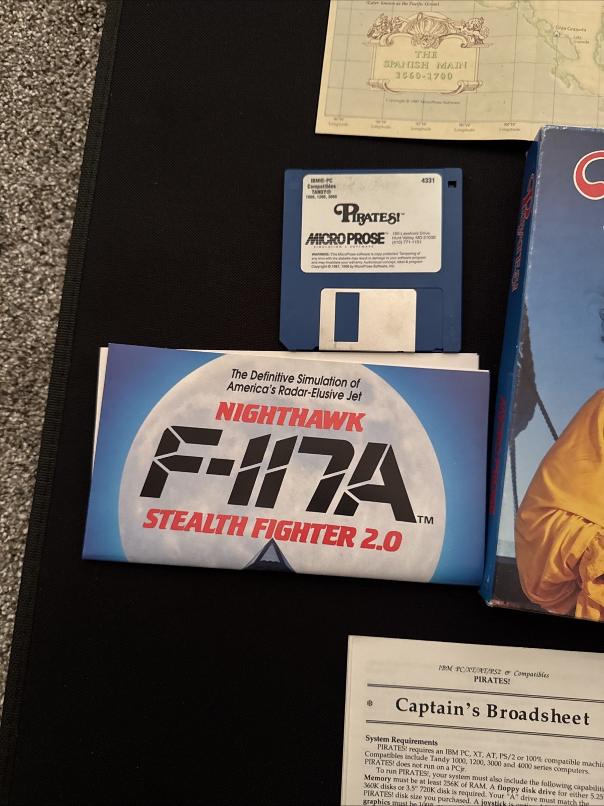 1987 Micro Prose Sid Meier’s Pirates! for PC IBM Tandy 5.25 Floppy COMPLETE