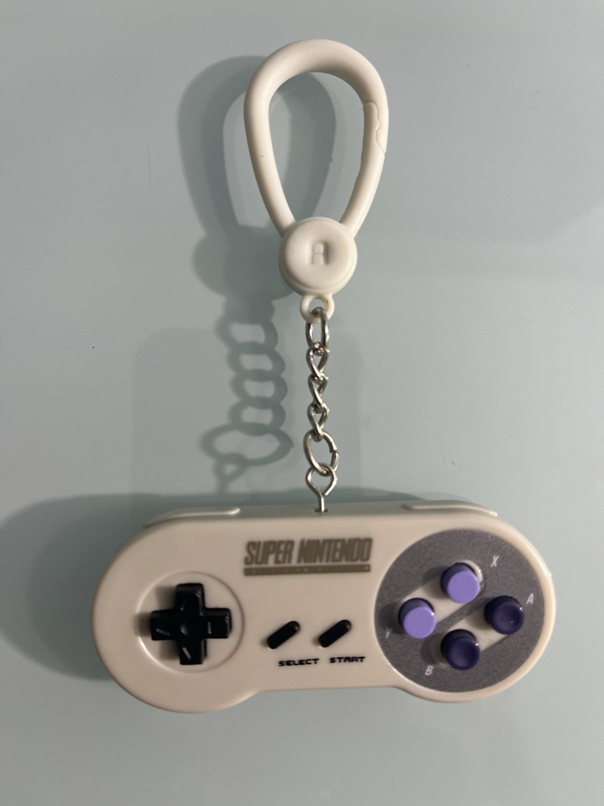 Super Nintendo SNES Controller Figure Keychain Backpack Clip Accessory Retro