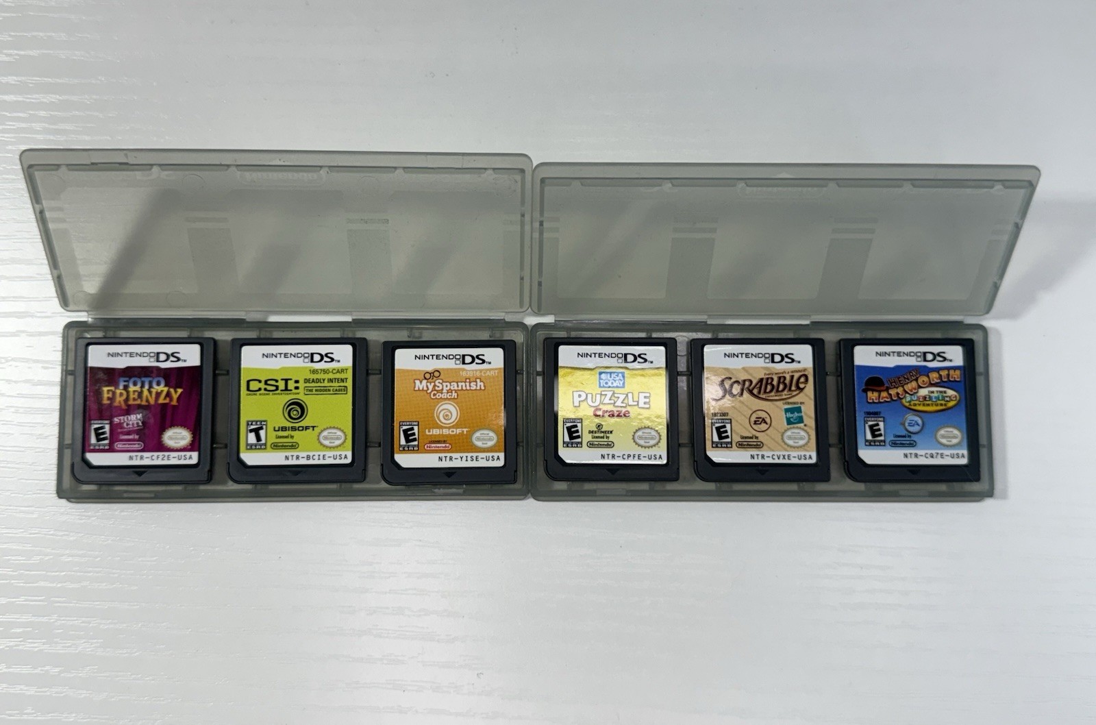 Lot Of 6 Nintendo DS Games Scrabble, Henry Hatsworth, Foto Frenzy Storm City