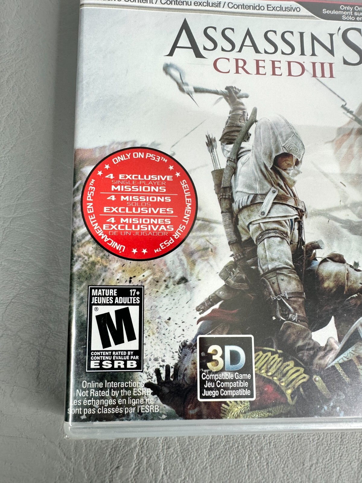 Assassin’s Creed III 3 (Sony PlayStation 3, 2012) PS3 Brand New Not for Resale