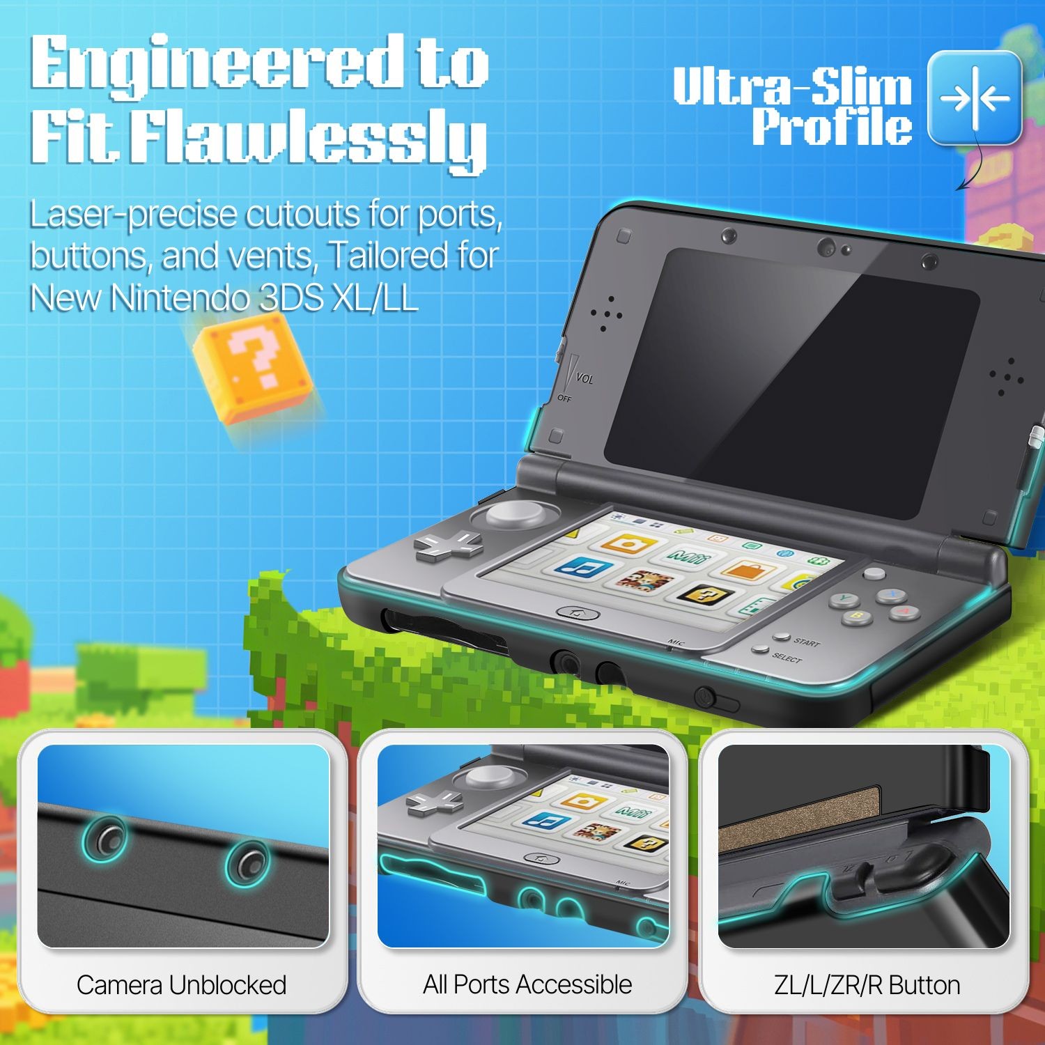 Aluminium Protective Hard Shell Skin Case Cover for New Nintendo 3DS LL XL 2015