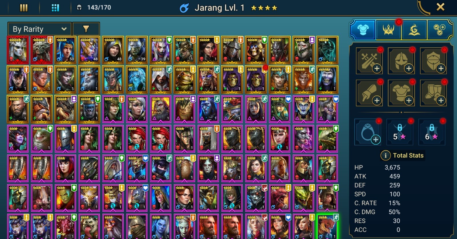 Raid Shadow Legends | Starter with 2 Mythical – Arbais and Mina : 100k energy