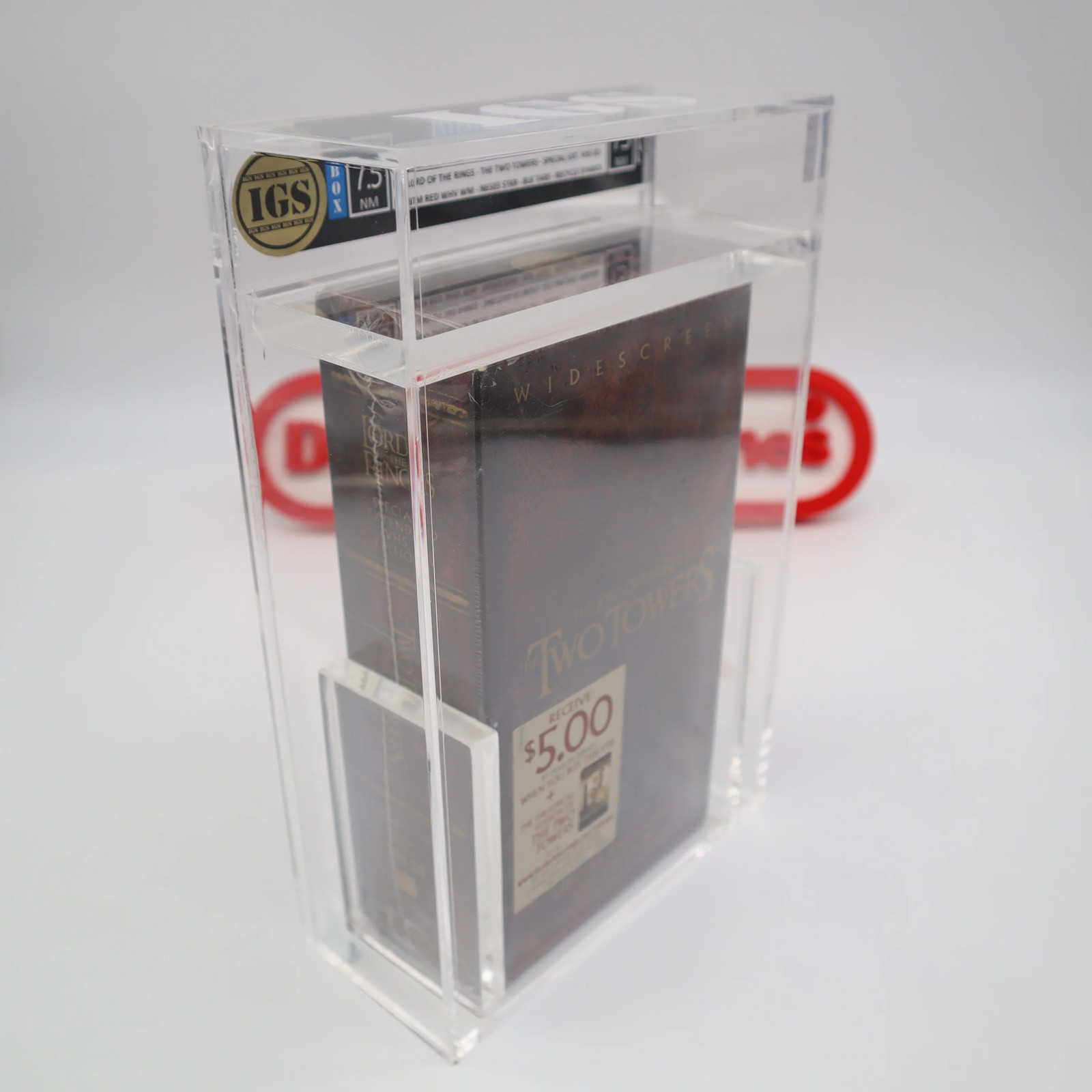 VHS LORD OF THE RINGS THE TWO TOWERS -EXTENDED! IGS GRADED 7.5 BOX & 7.5 Sealed!