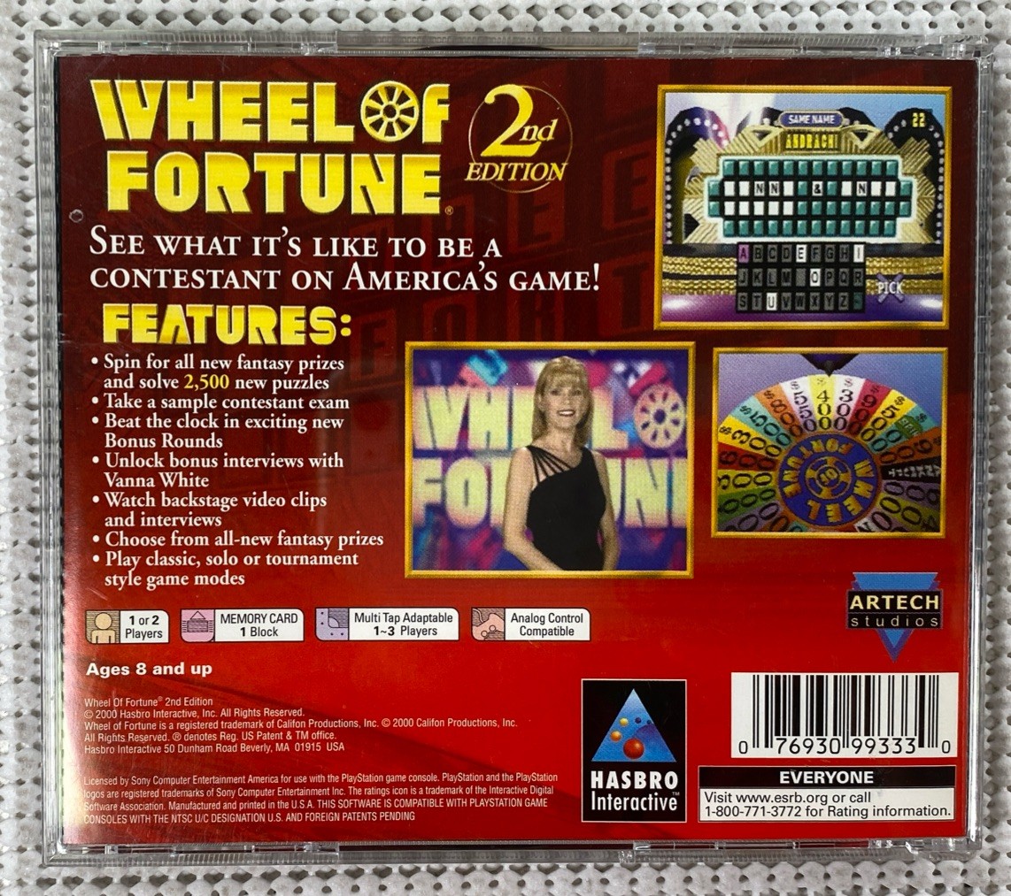 Wheel of Fortune 2nd Edition Sony PlayStation 1 PS1