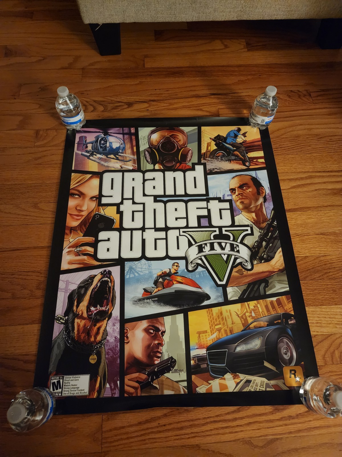 Grand Theft Auto GTA 5 Game Store Double Sided Promo Poster Franklin Super Rare!