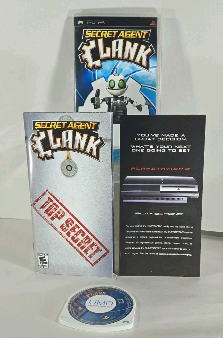 Secret Agent Clank (Sony PSP, 2008) Complete In Box W Manual CIB Black Label