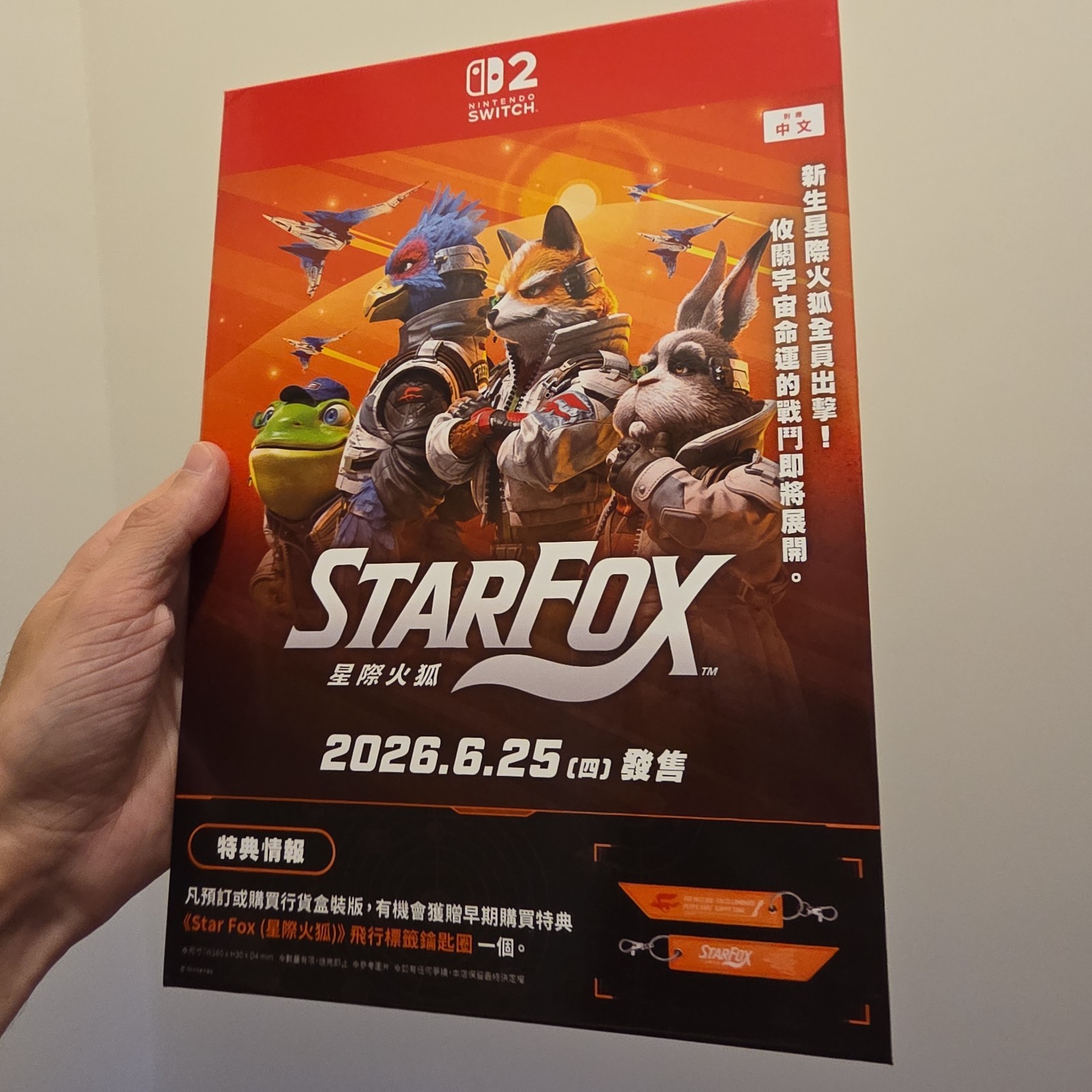 Starfox Nintendo Switch 2 Original Counter Top Display Standee 2x Promo keychain