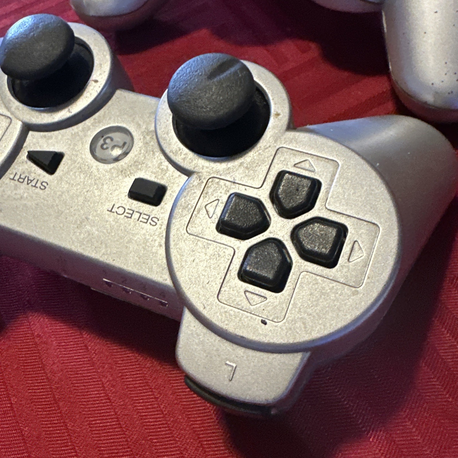 Lot Of (2) 3rd Party Ps3 Controller Silver/Grey Tested Working