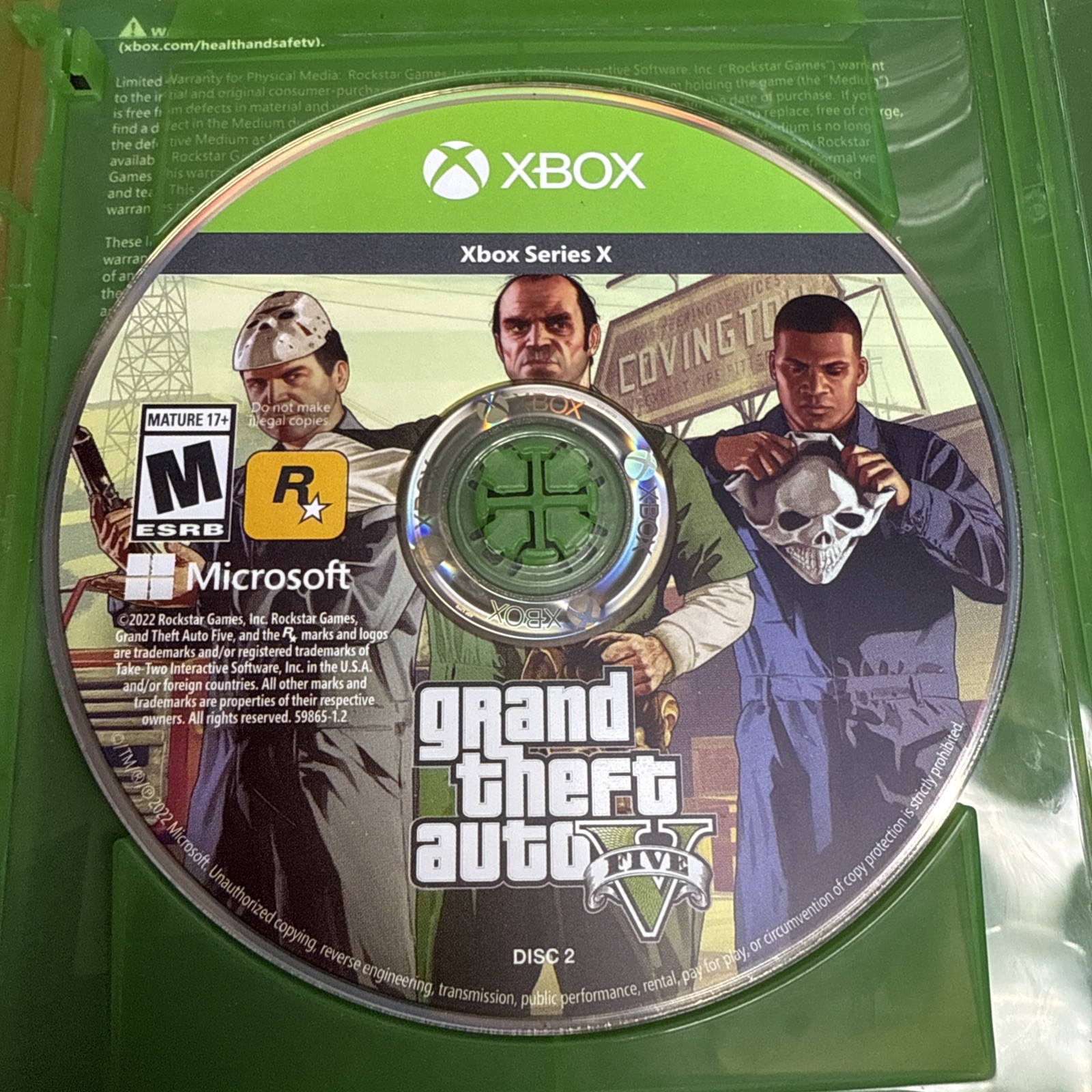 Grand Theft Auto V GTA 5 (Xbox Series X, 2022) – 2 Discs & Case