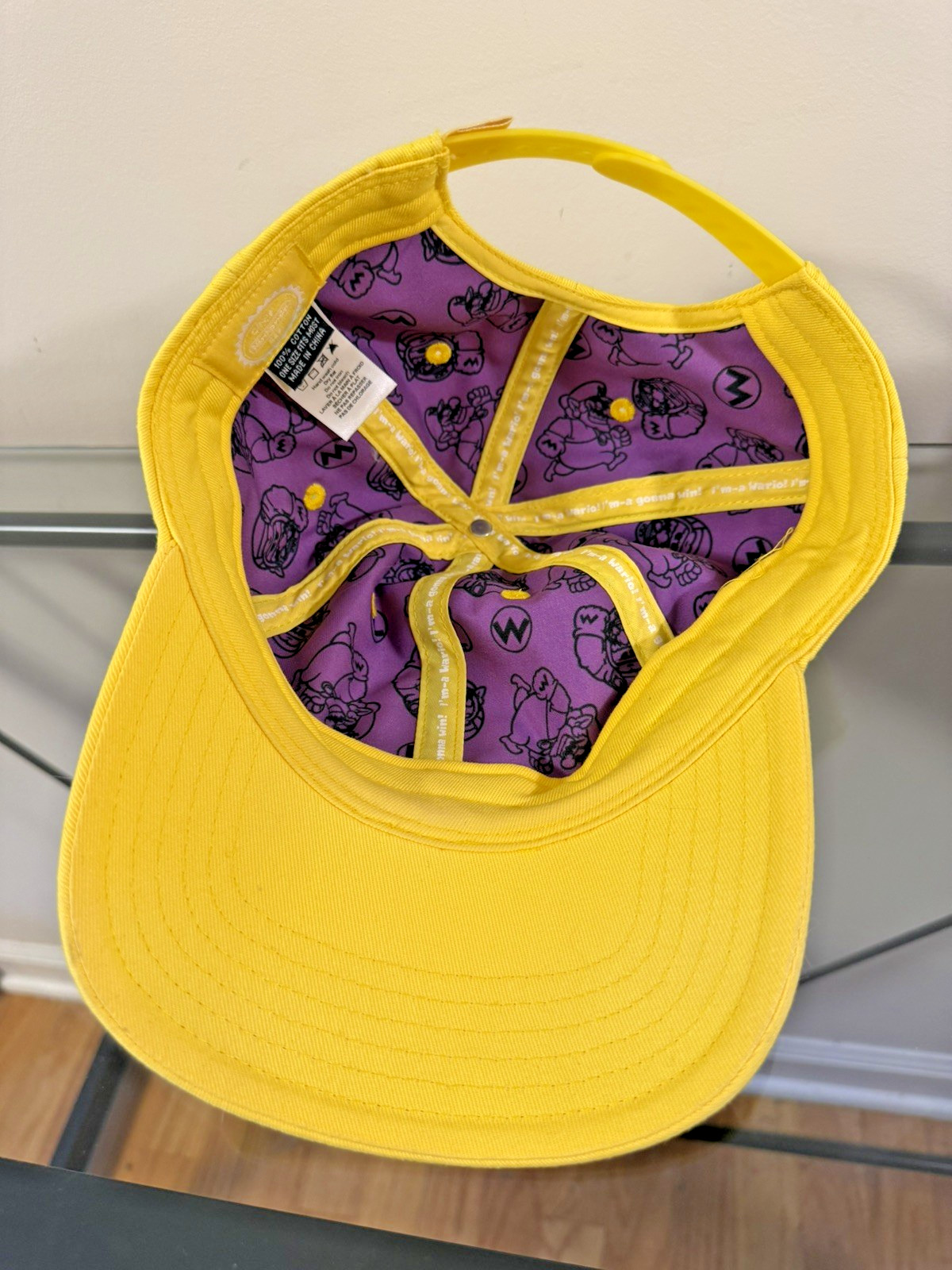 Nintendo New York WARIO W Logo Adjustable Snapback Yellow Nintendo
