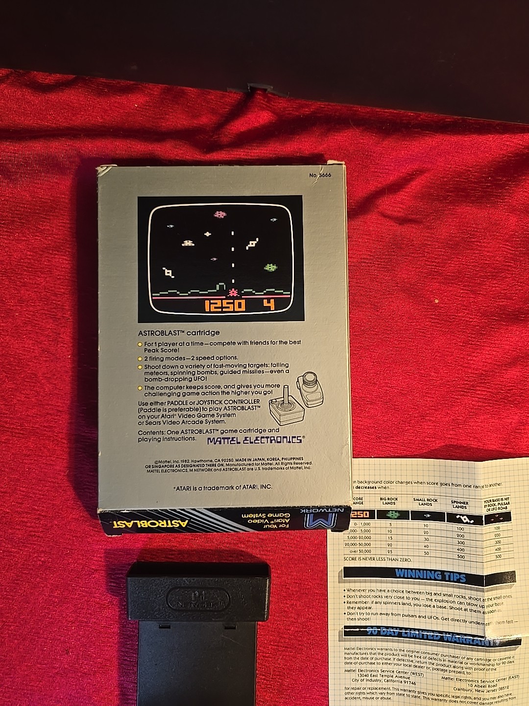 Astroblast Atari 2600 Game 1982 Mattel M Network Singapore 1989