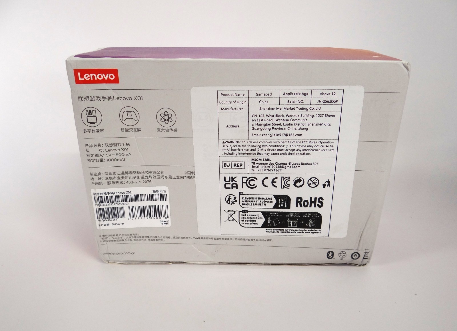 Lenovo X01 1.44″ Smart Screen Wireless Controller 3 Modes Switch PS4 Android PC