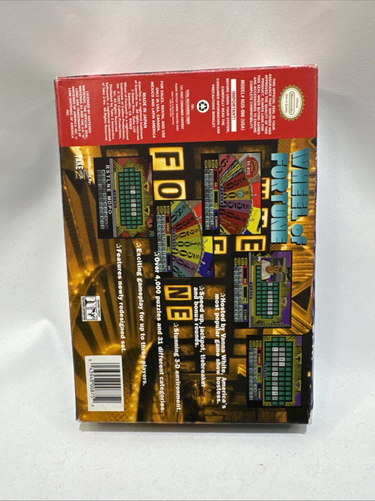 Wheel of Fortune Nintendo 64 N64 CIB Complete W/ Manual & Inserts Authentic
