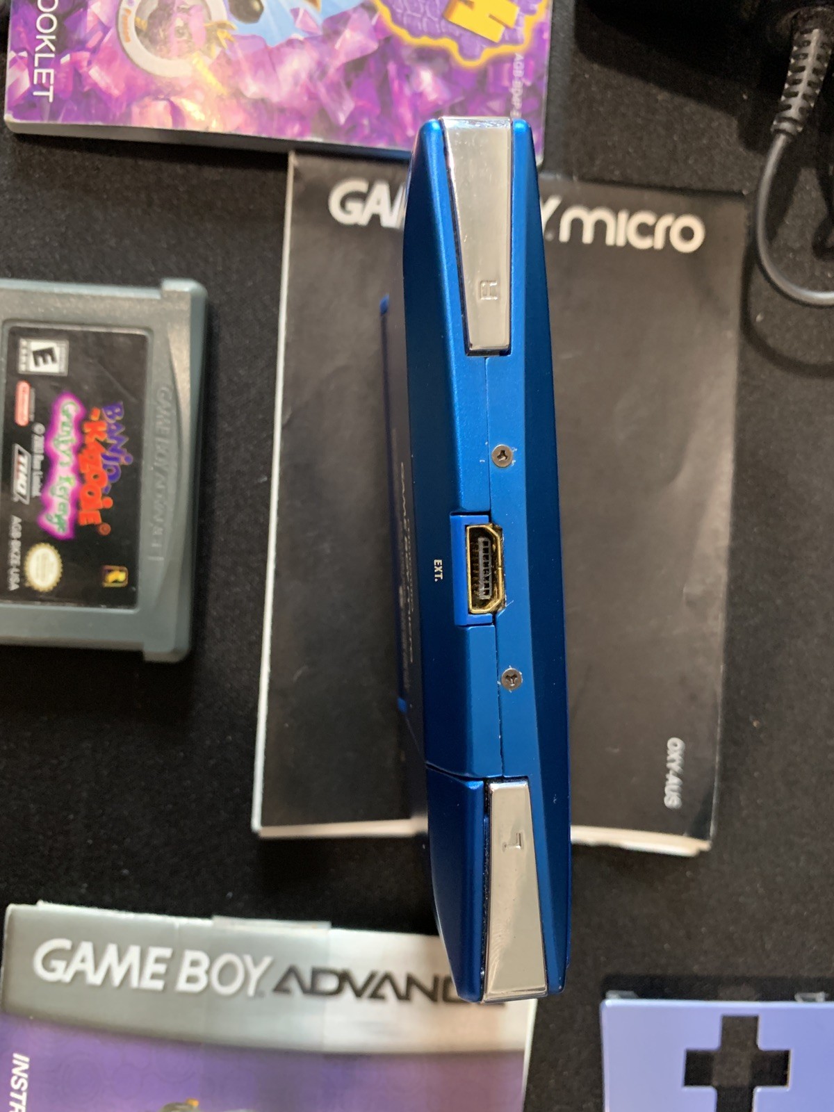 Nintendo Gameboy Micro Console Blue OXY-001 (AUS) working + 4 games + charger