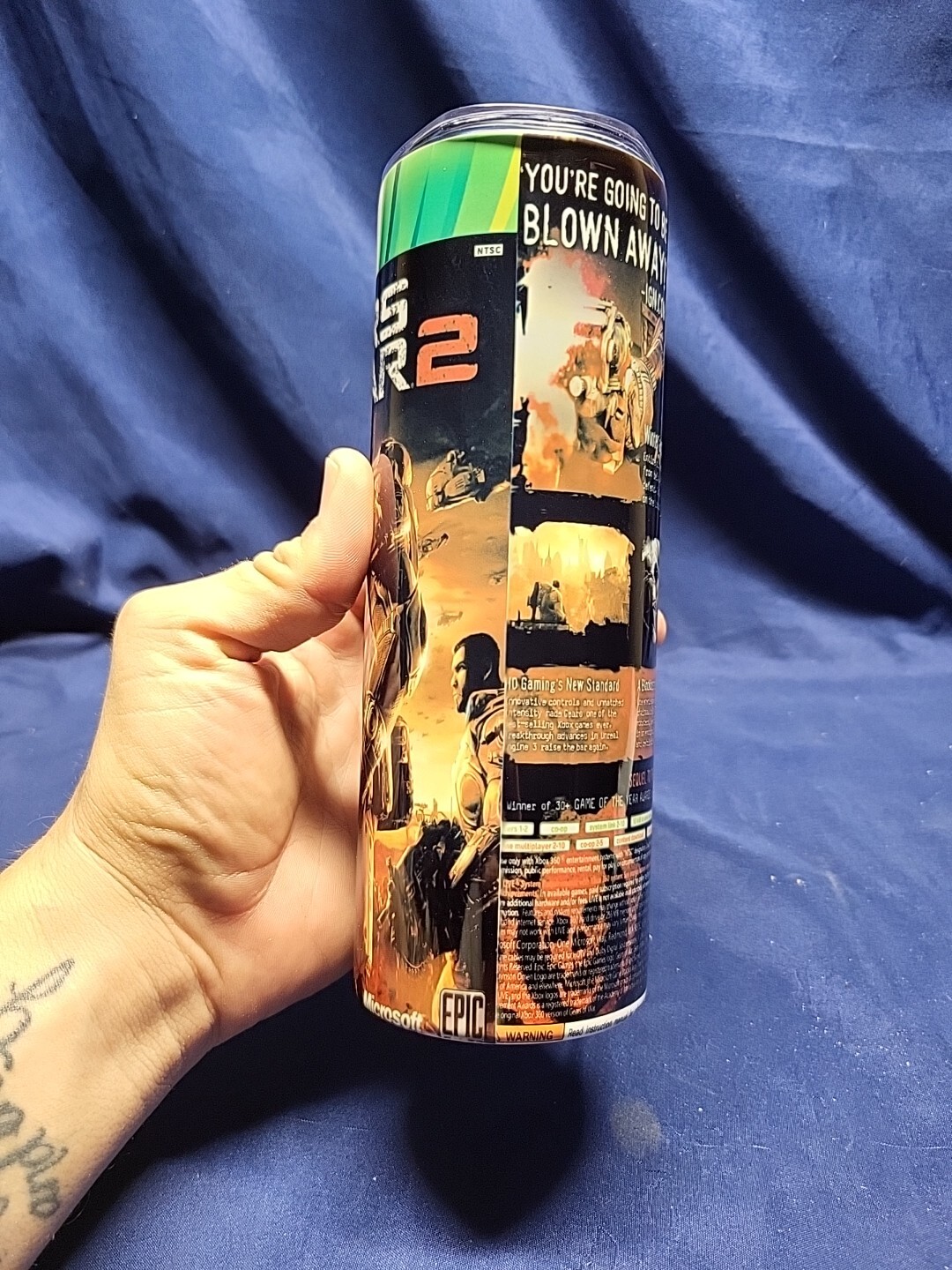 Gears of War 2 (Microsoft Xbox 360, 2008) Artwork 20oz Sublimation Tumbler