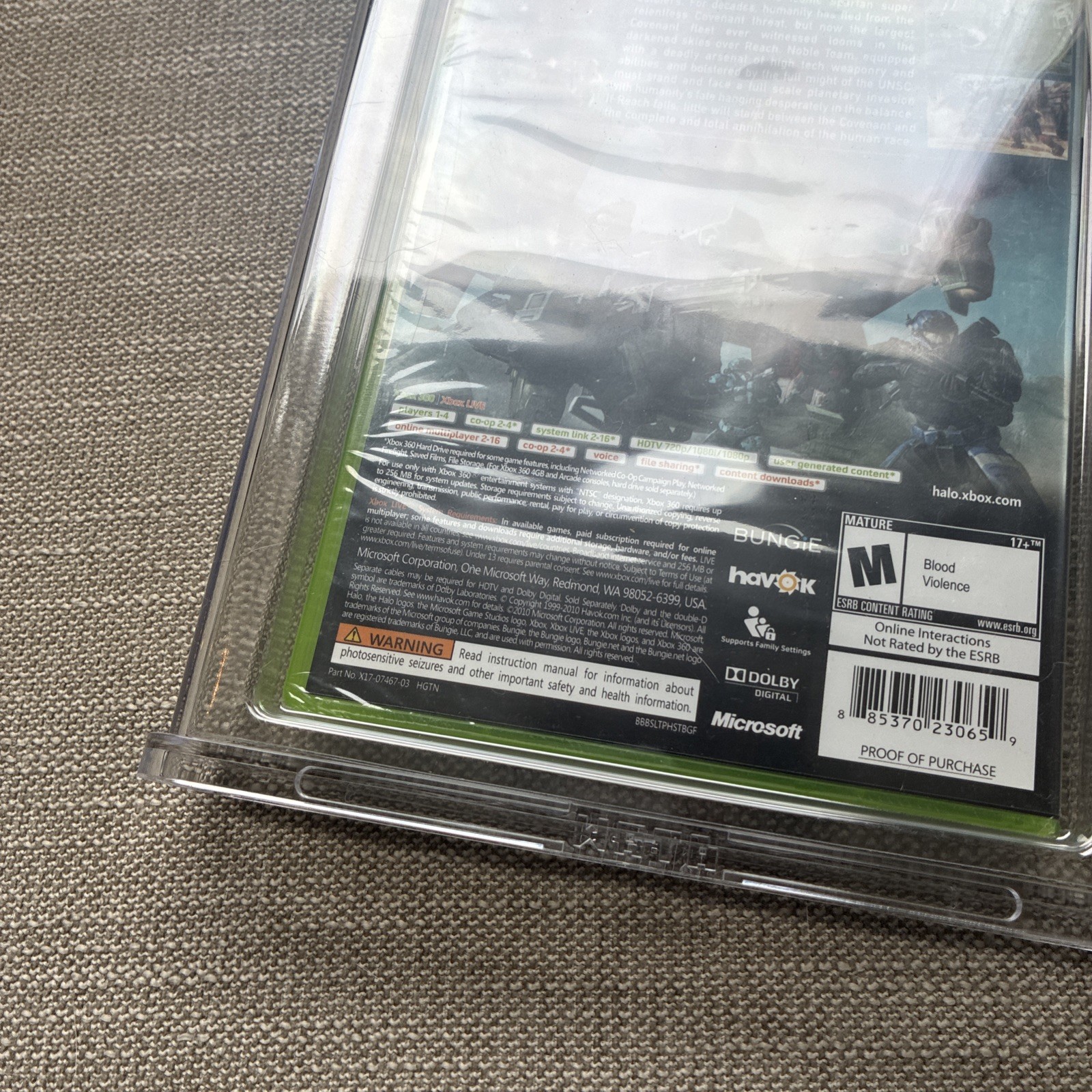 Halo: Reach • Graded PSA 9.6 B+ • Xbox 360