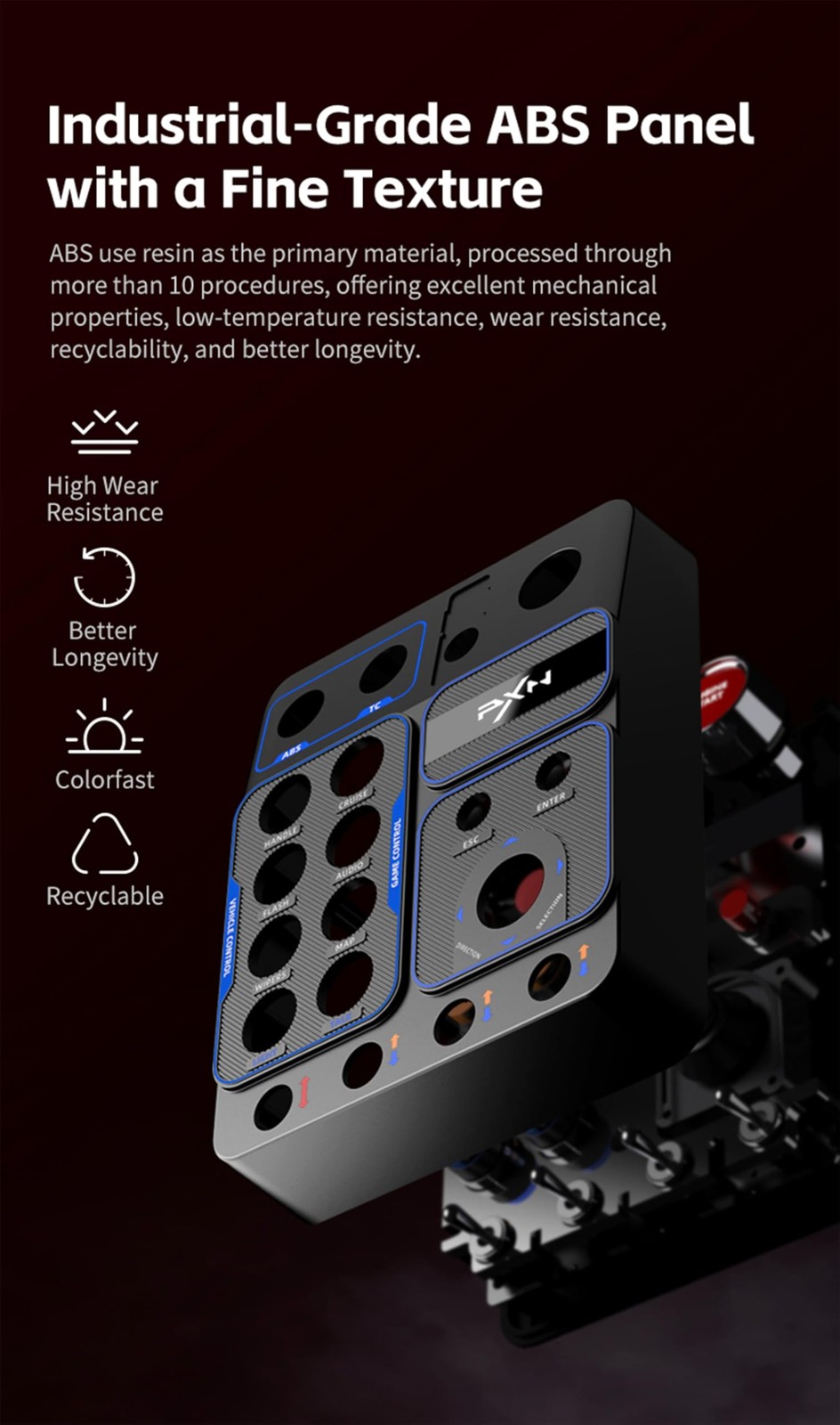CB1 Racing Button Box PC USB Simulation Racing Instrument Center Control Butt…