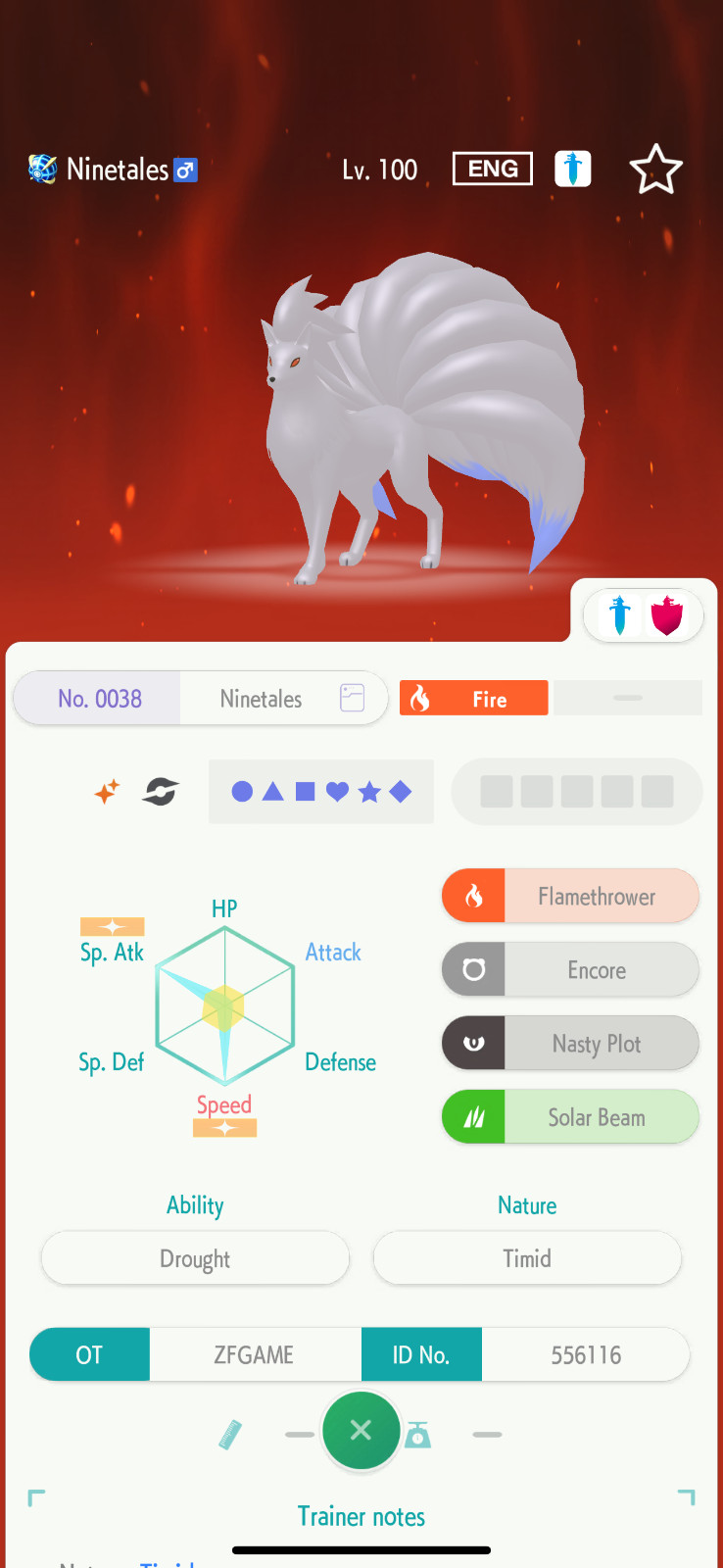 ✨6IV SHINY Ninetales + EVS🚀 POKEMON HOME✨Champions✨Online delivery⚡