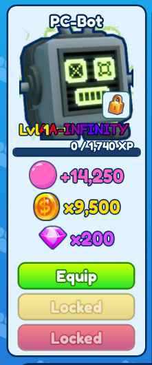 bubble gum simulator infinity secret pets PC-Bot