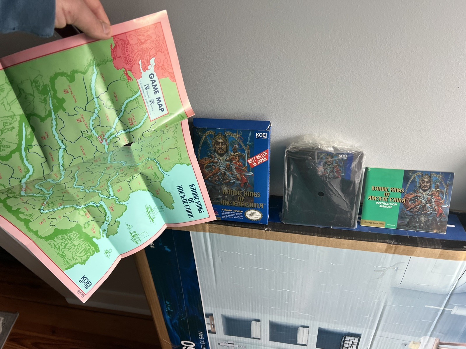 Bandit Kings of Ancient China Box Manual Map In 1991 Nintendo NES Poster Bag