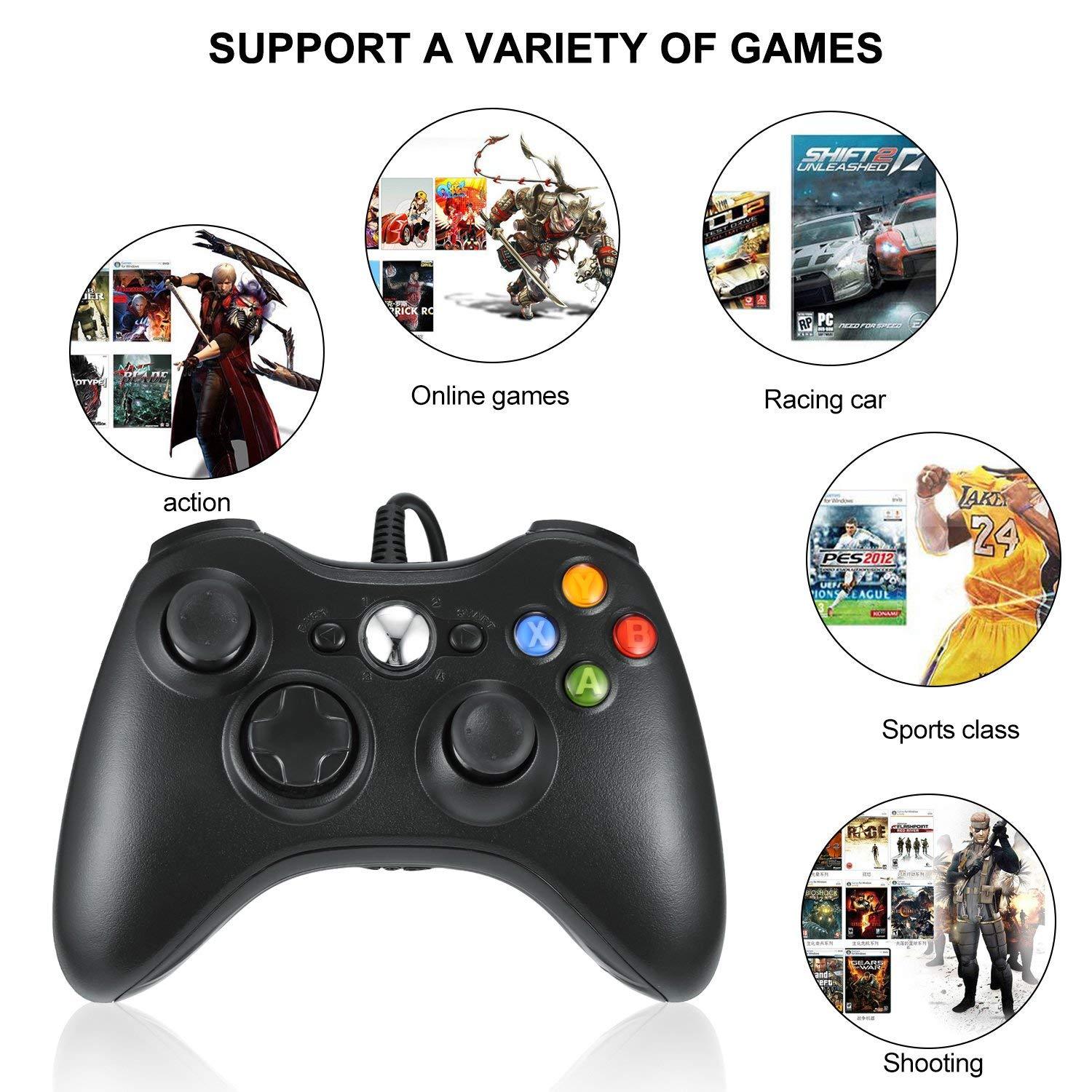 USB Wired/Wireless Gaming Controller Joystick for Microsoft Xbox 360/ PC Windows