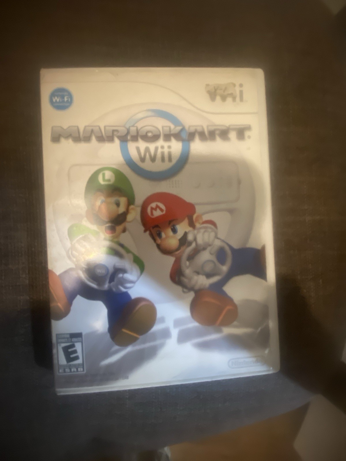 Nintendo Mario Kart Wii Racing Game Wi-Fi Compatible w/ Case & Disc + 2 Wheels