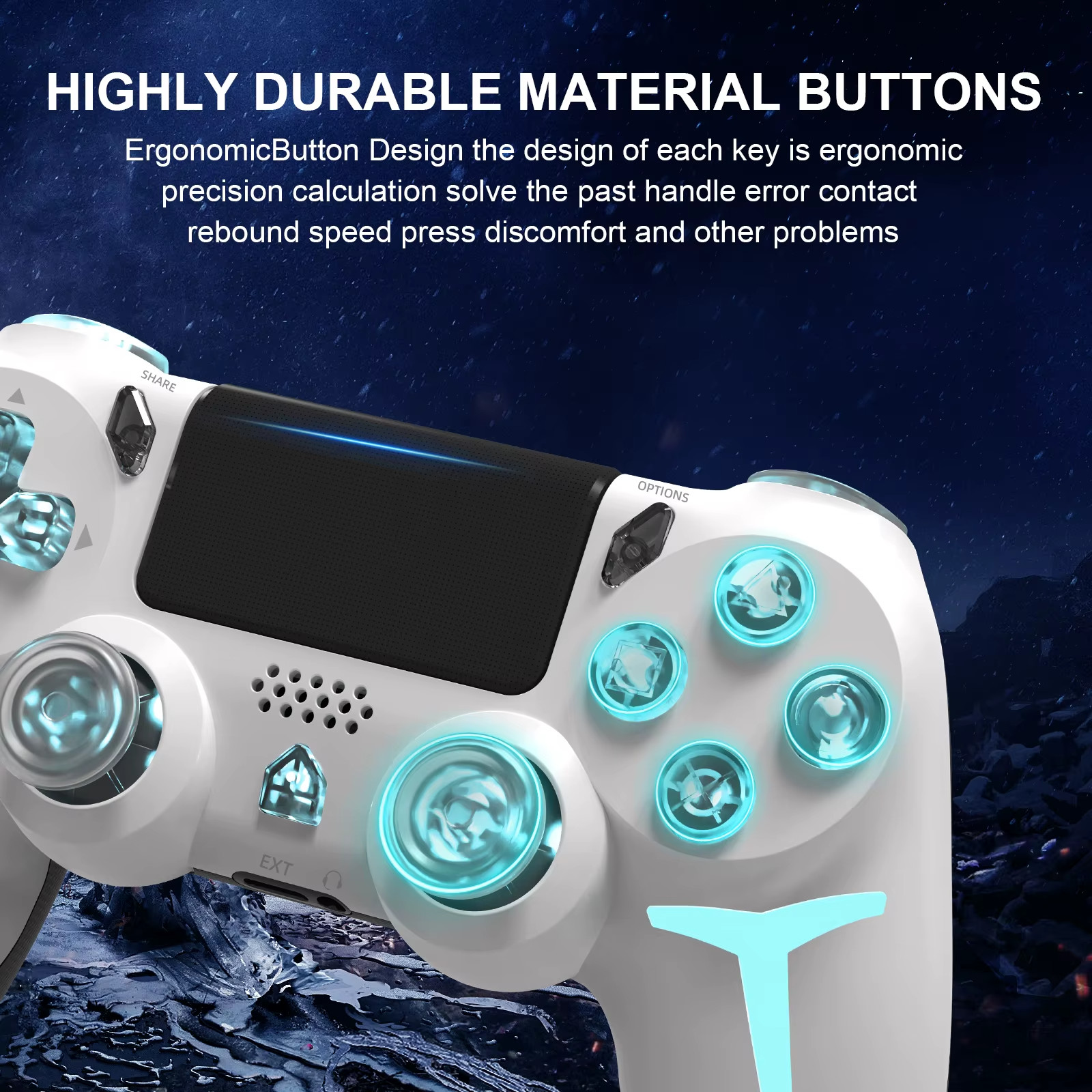 Bluetooth Wireless Gamepad Compatible With PS4 PS3 Computer PC RGB Controller