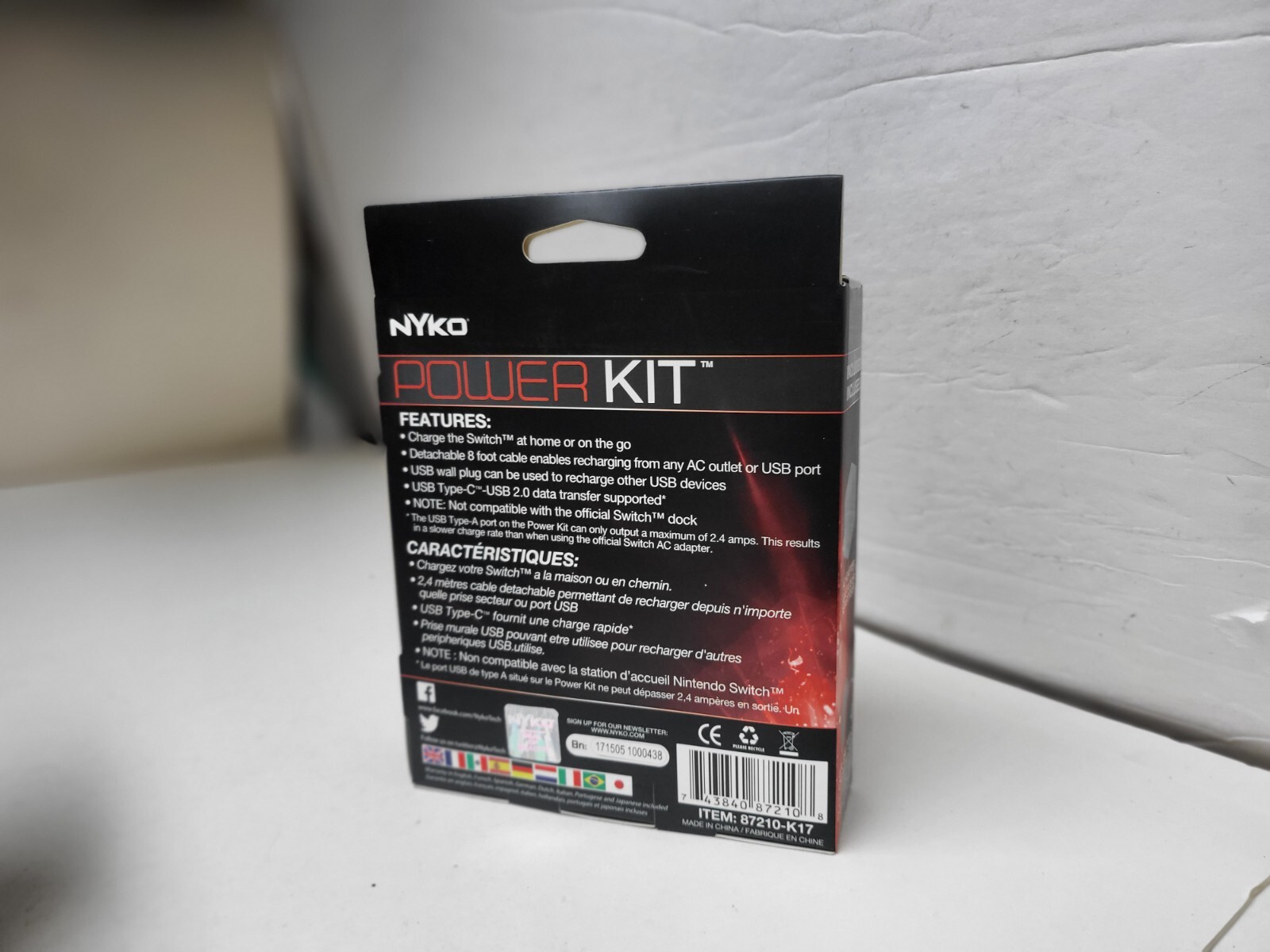 NEW NYKO AC ADAPTER W/DETACHABLE 8 FT USB TYPE-C ADAPTER FOR NINTENDO SWITCH 40G
